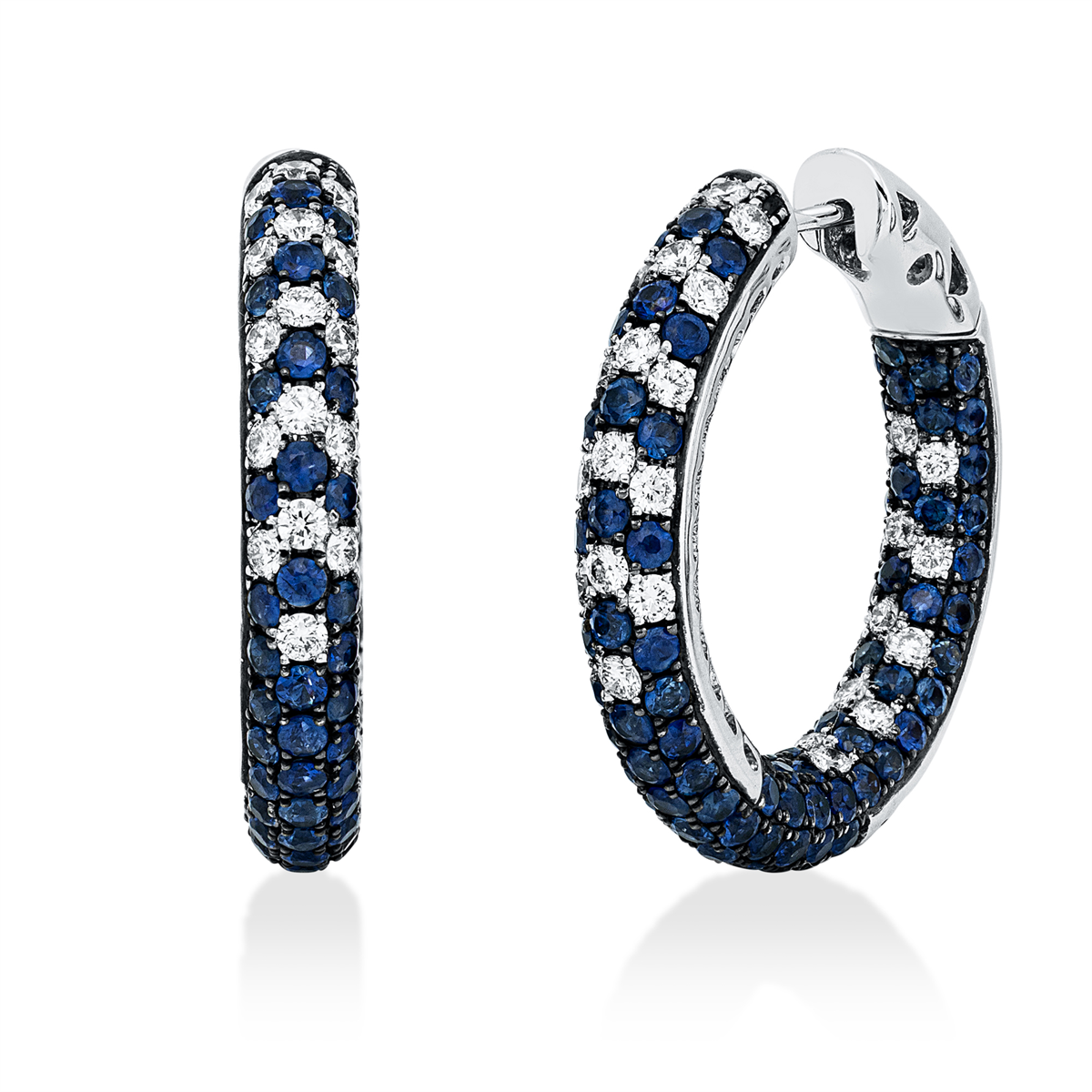 colored stone classic hoops & huggies - 2X175