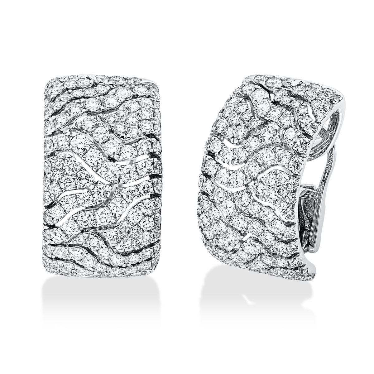 diamond full cut exclusive hoops & huggies in white gold