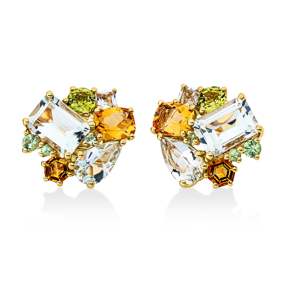 colored stone fashion studs - 2X195