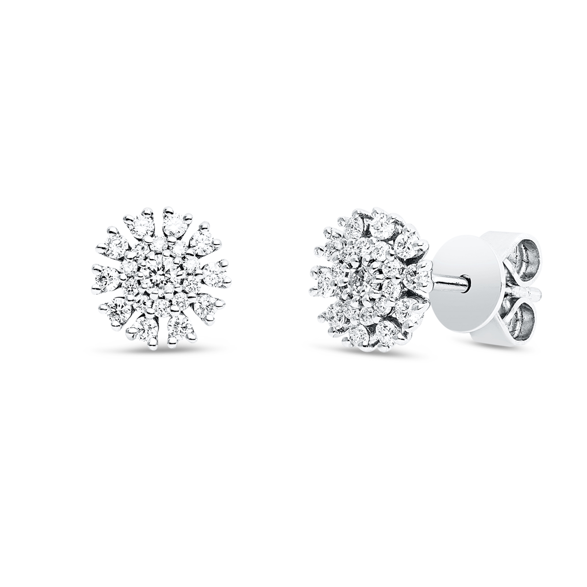 diamond full cut illusion classic studs in white gold