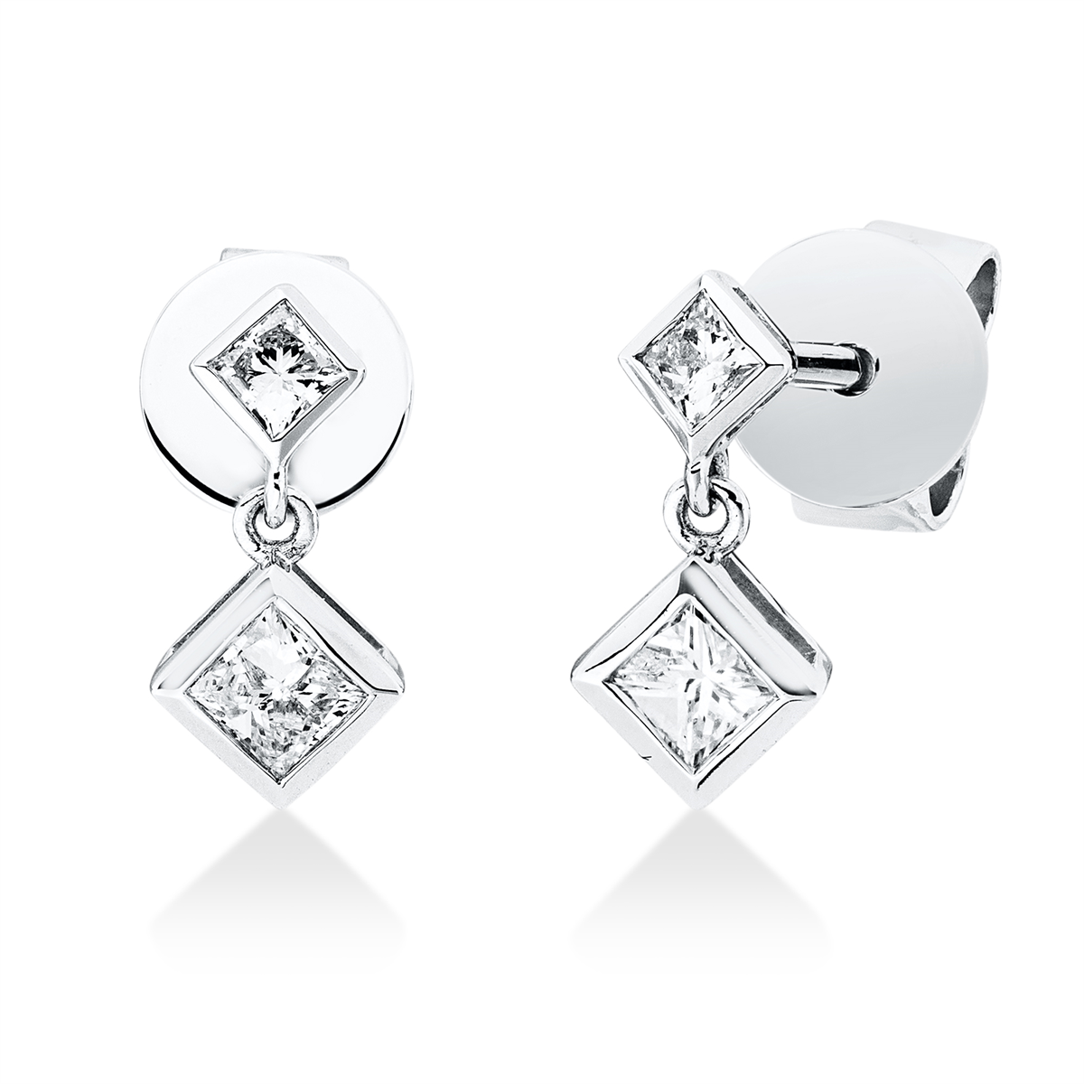 princess modern woman studs in white gold