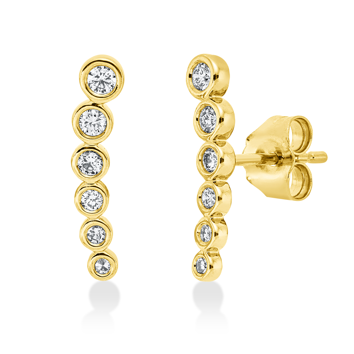 diamond full cut modern woman earrings in yellow gold