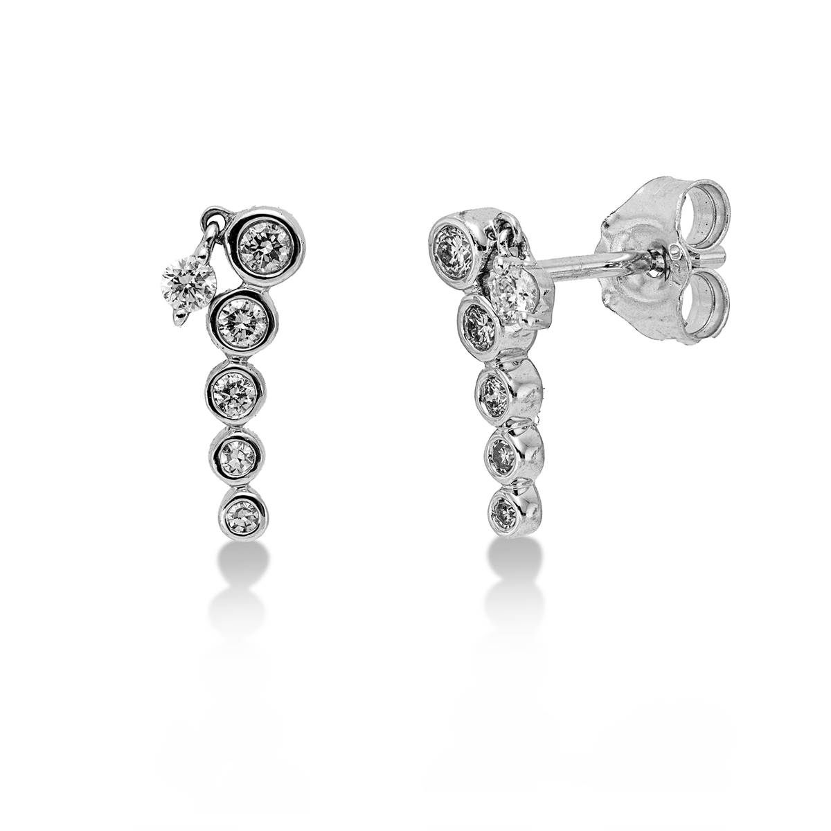 diamond full cut modern woman earrings in white gold