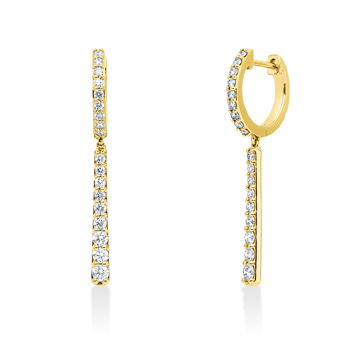 diamond full cut modern woman earrings in yellow gold