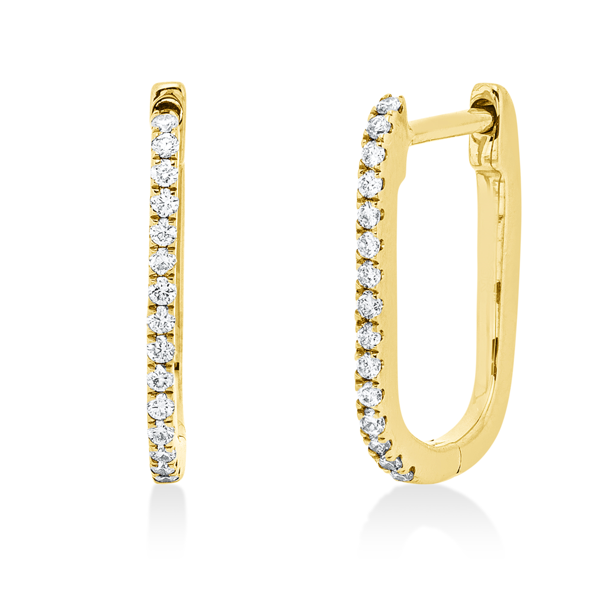 diamond full cut modern woman hoops & huggies in yellow gold
