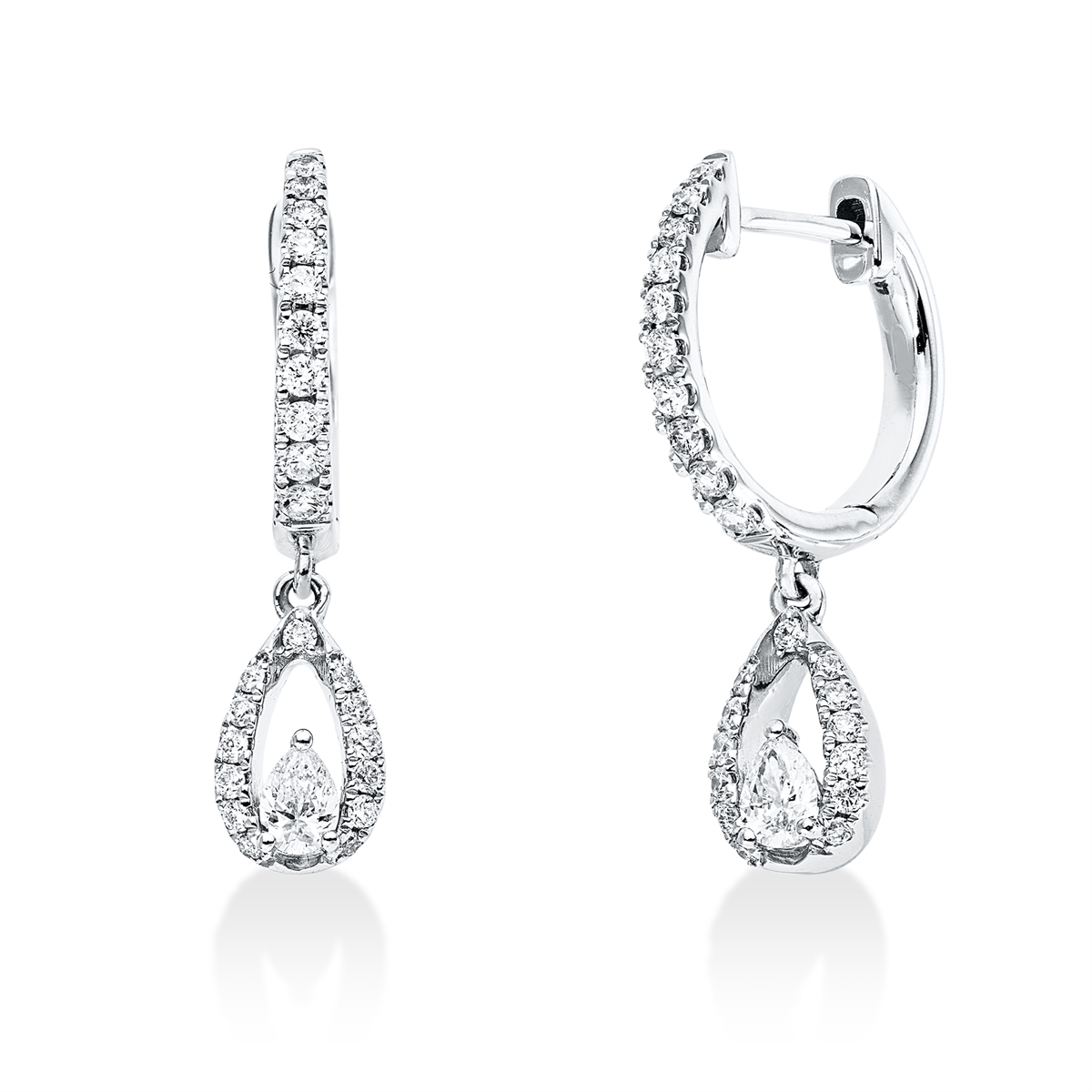 diamond full cut solitaire earrings in white gold