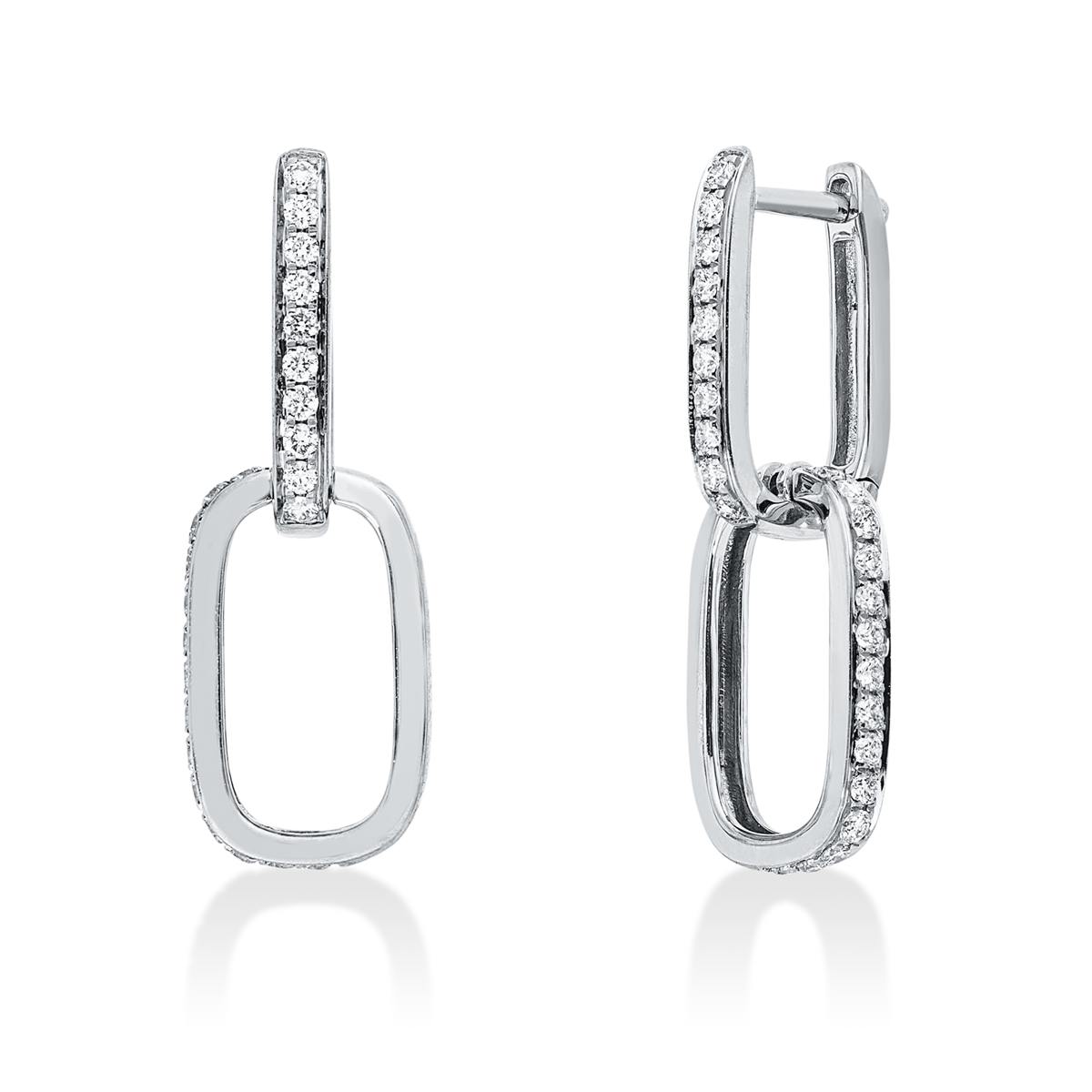 diamond full cut modern woman earrings in white gold