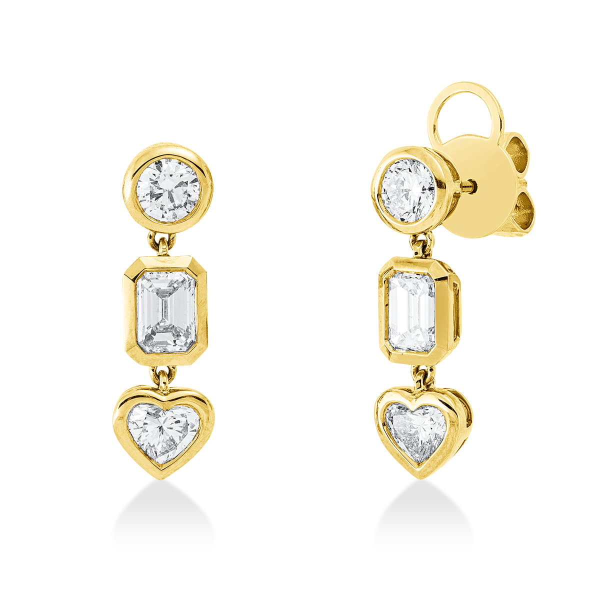 diamond full cut exclusive earrings in yellow gold