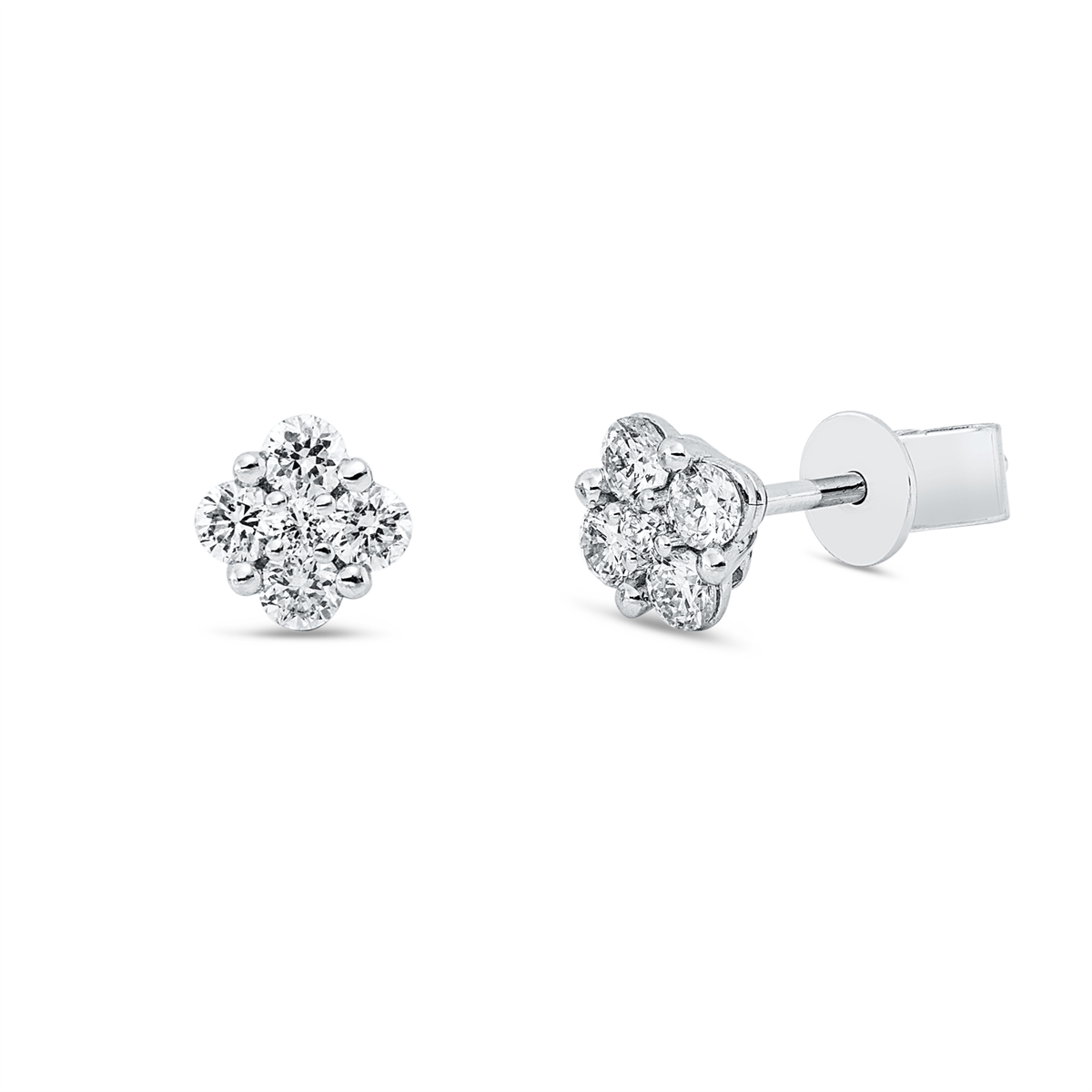 diamond full cut illusion classic studs in white gold