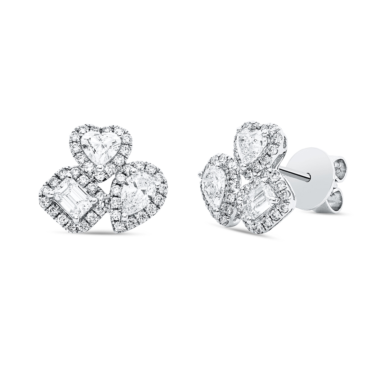 diamond full cut exclusive studs in white gold