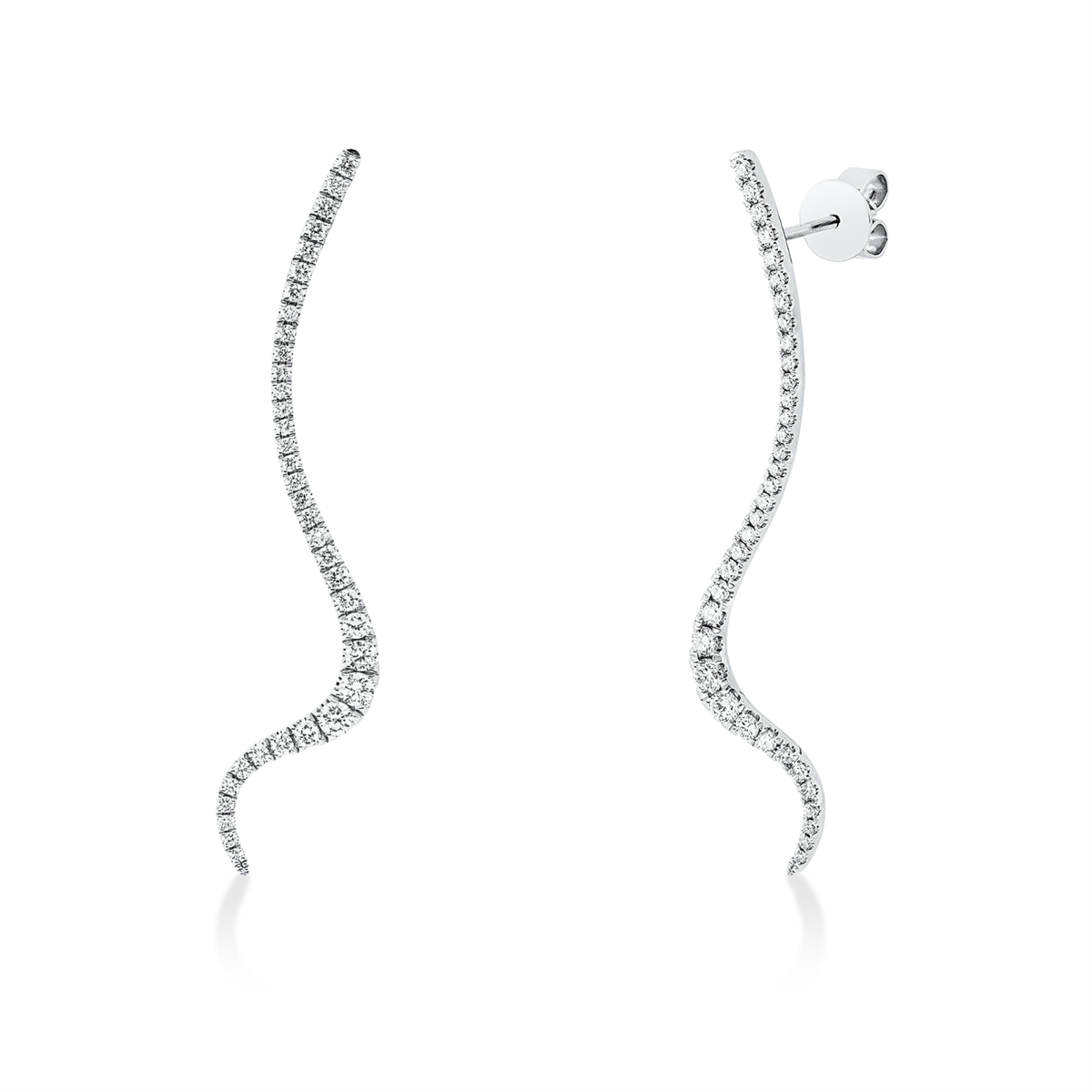 diamond full cut modern woman earrings in white gold