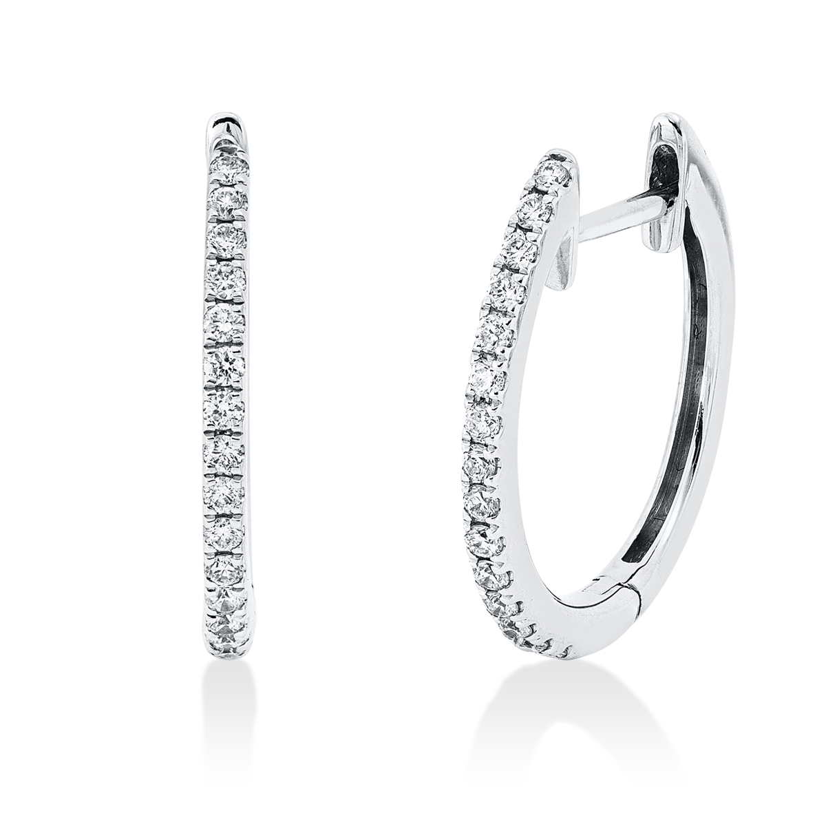 diamond full cut multi-stone hoops & huggies in white gold