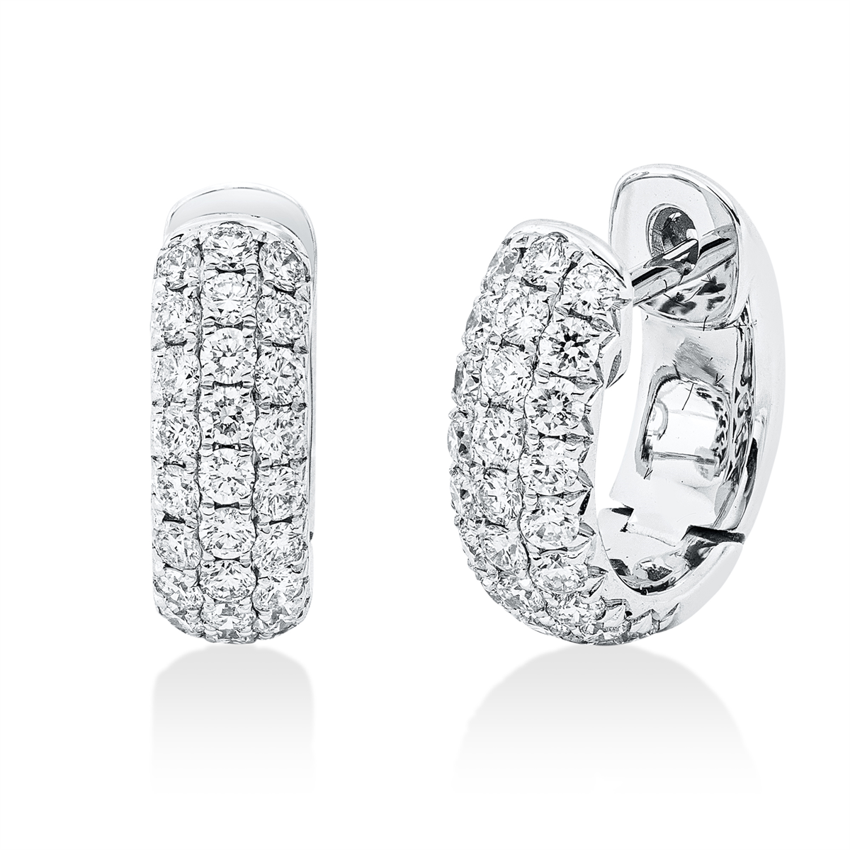 diamond full cut pavé hoops & huggies in white gold