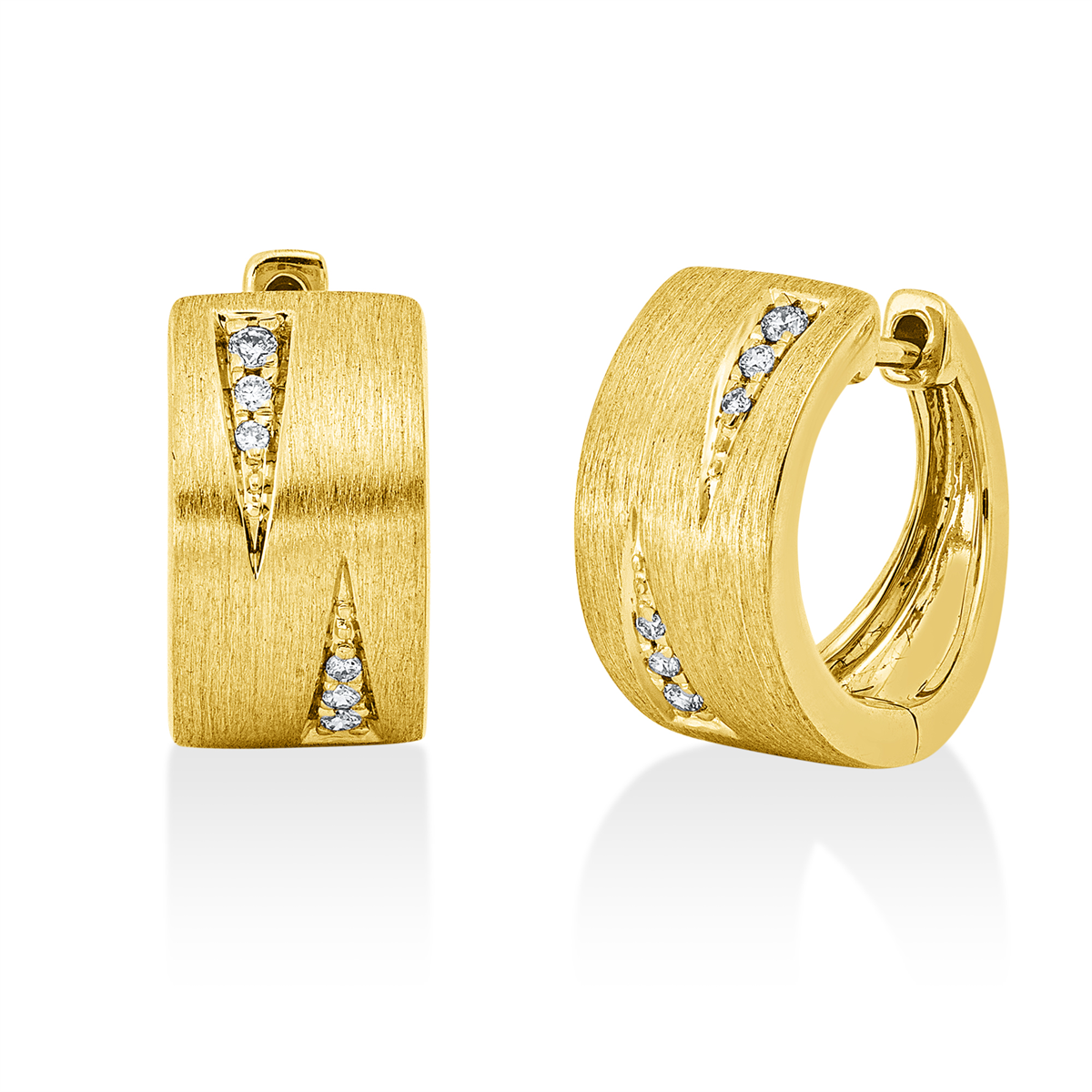 diamond full cut multi-stone hoops & huggies in yellow gold