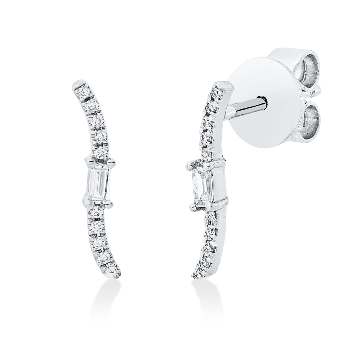 diamond full cut modern woman studs in white gold