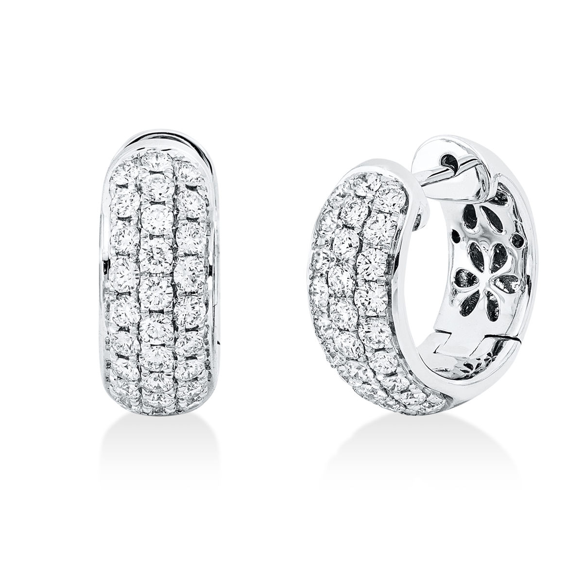 diamond full cut pavé hoops & huggies in white gold