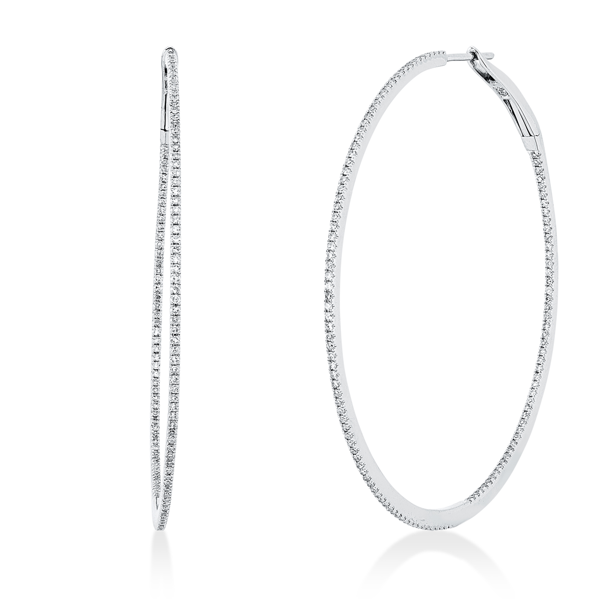 diamond single cut multi-stone hoops & huggies in white gold