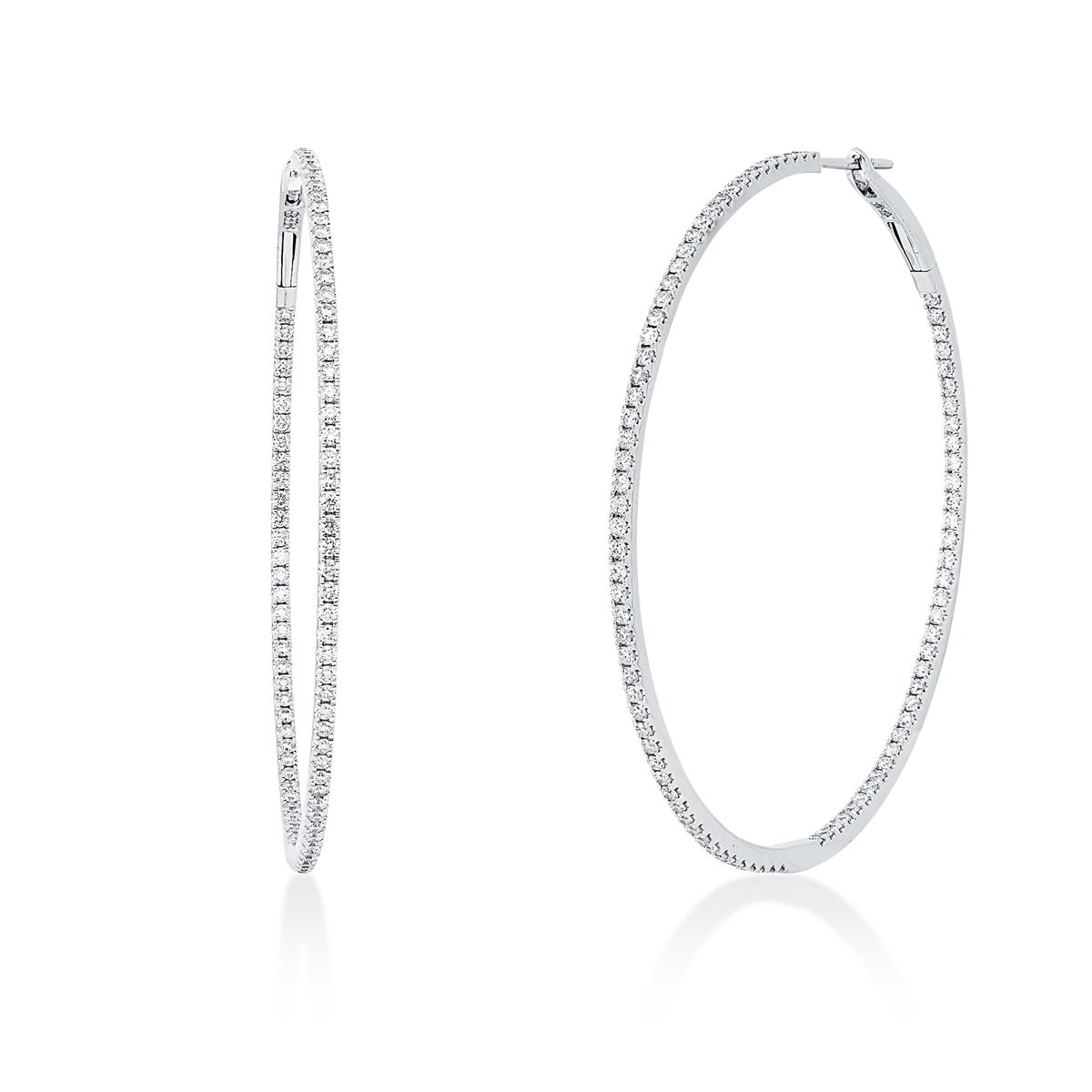diamond full cut multi-stone hoops & huggies in white gold