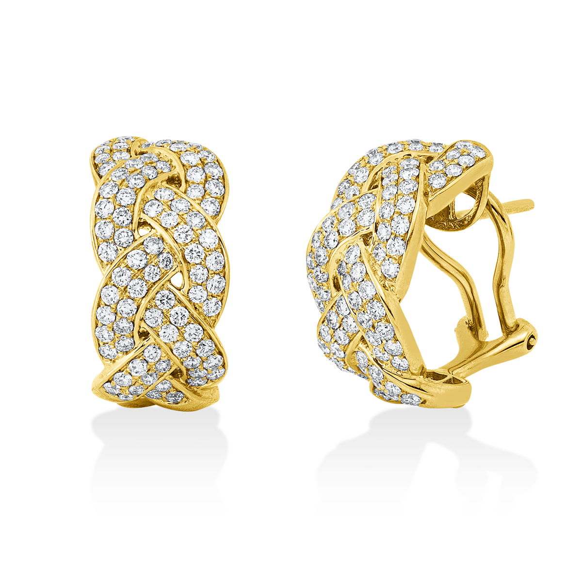 diamond full cut exclusive hoops & huggies in yellow gold