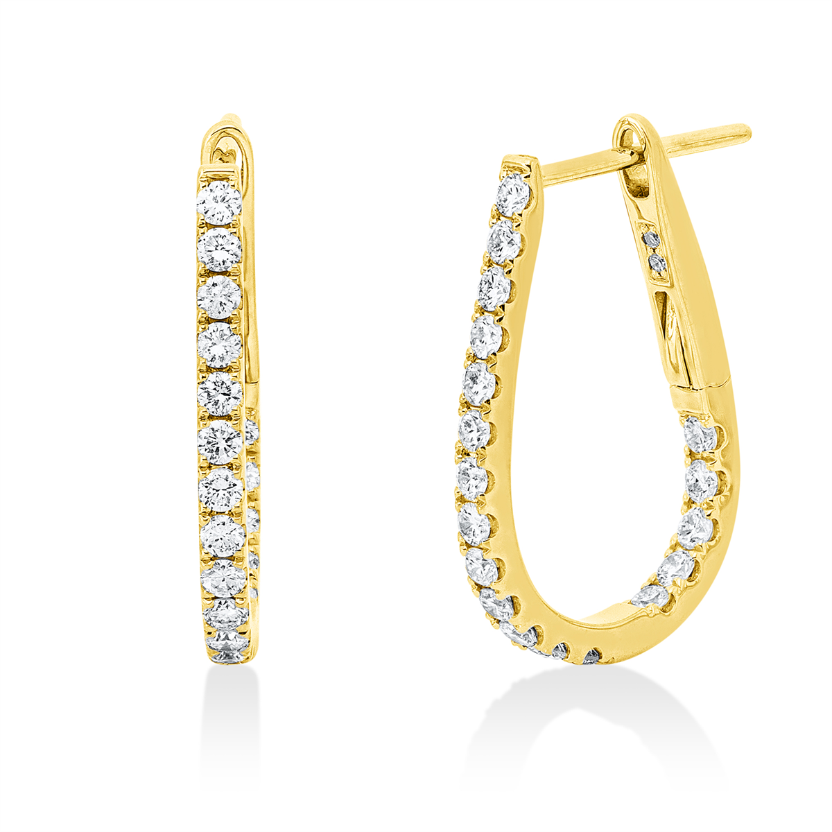 diamond full cut modern woman hoops & huggies in yellow gold