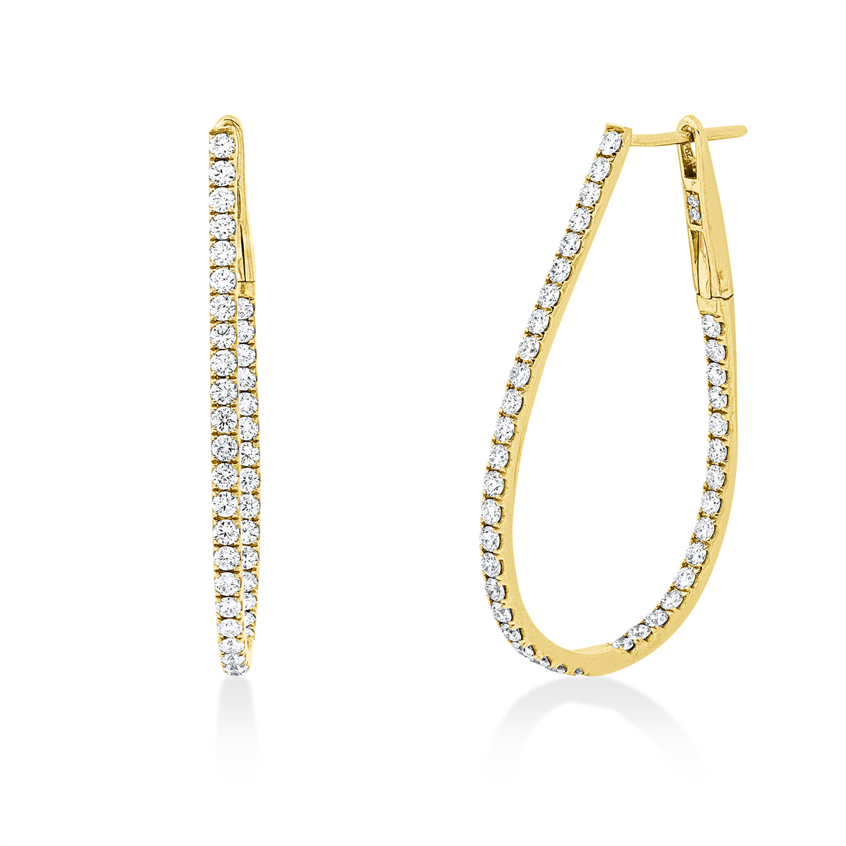 diamond full cut multi-stone hoops & huggies in yellow gold