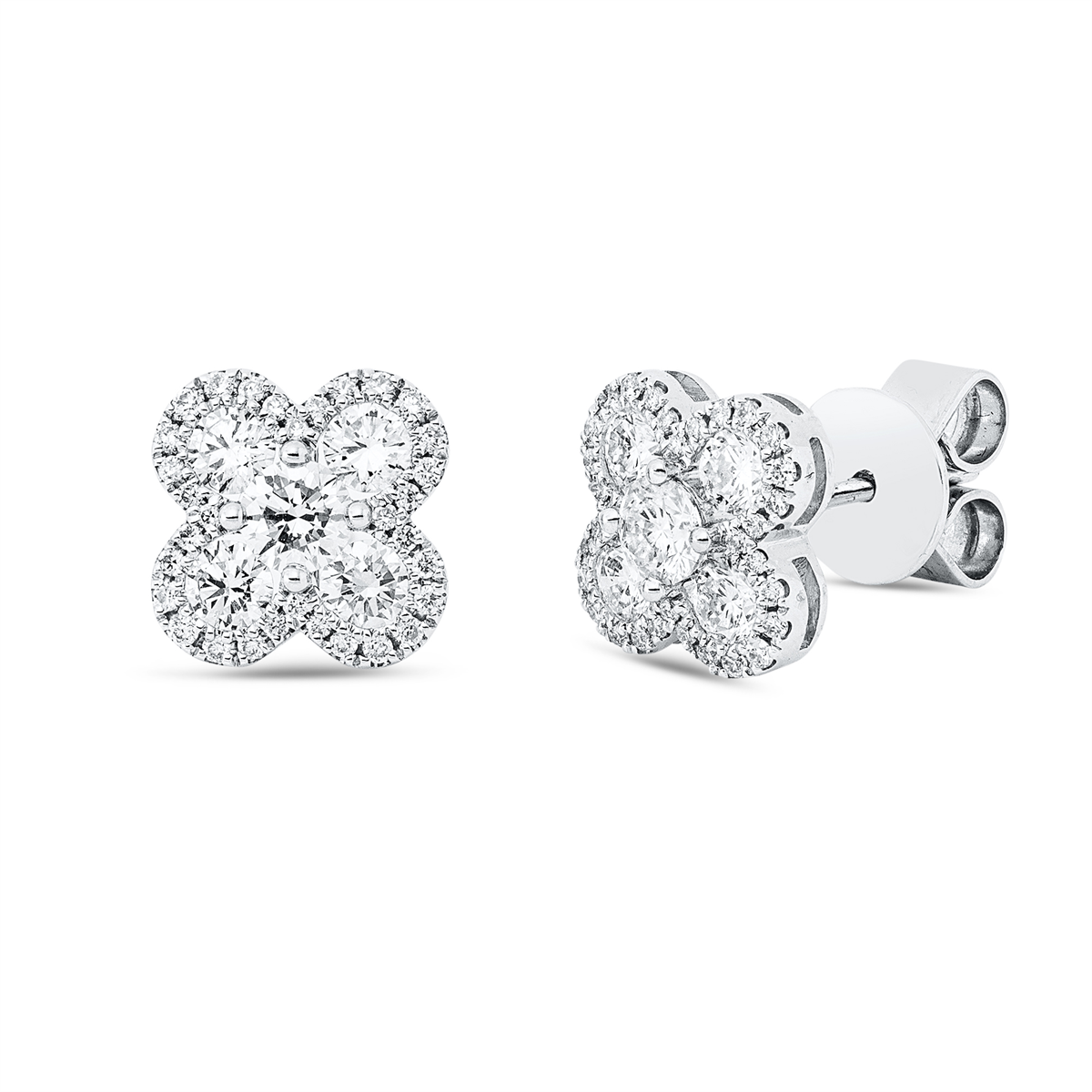 diamond full cut illusion classic studs in white gold