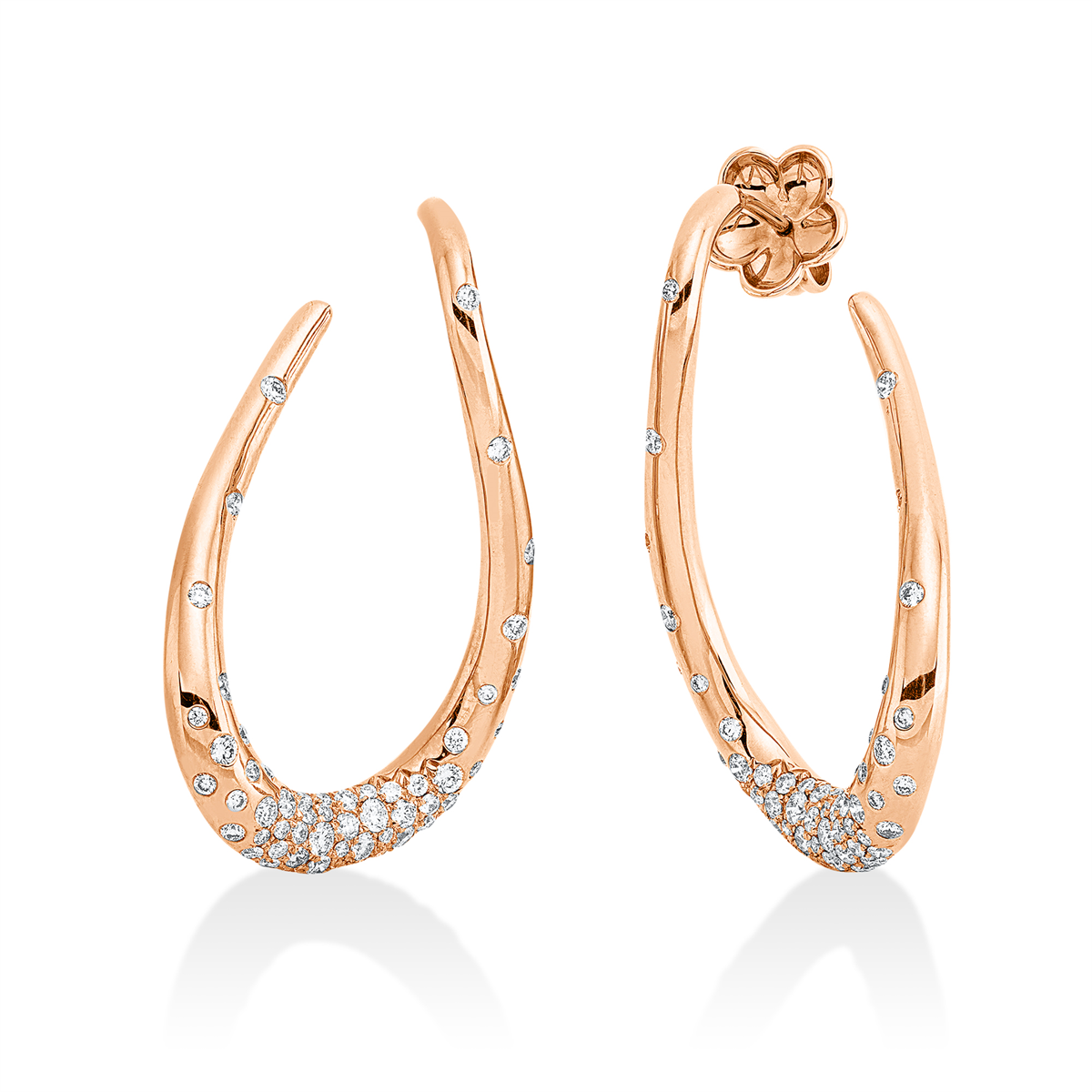 diamond full cut exclusive earrings in red gold