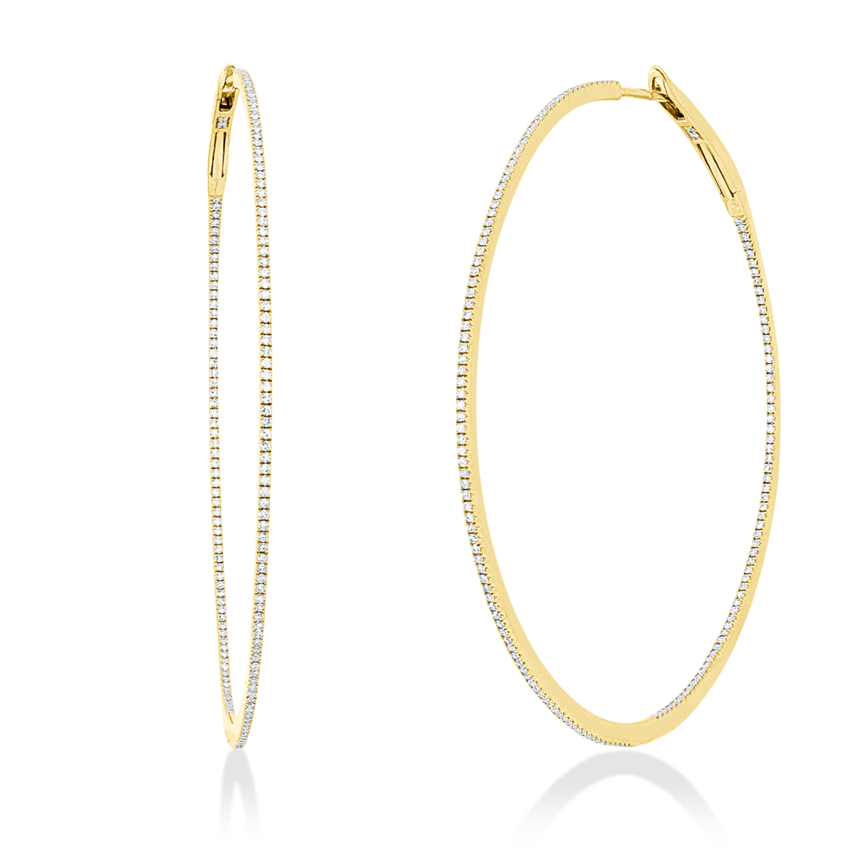 diamond single cut multi-stone hoops & huggies in yellow gold