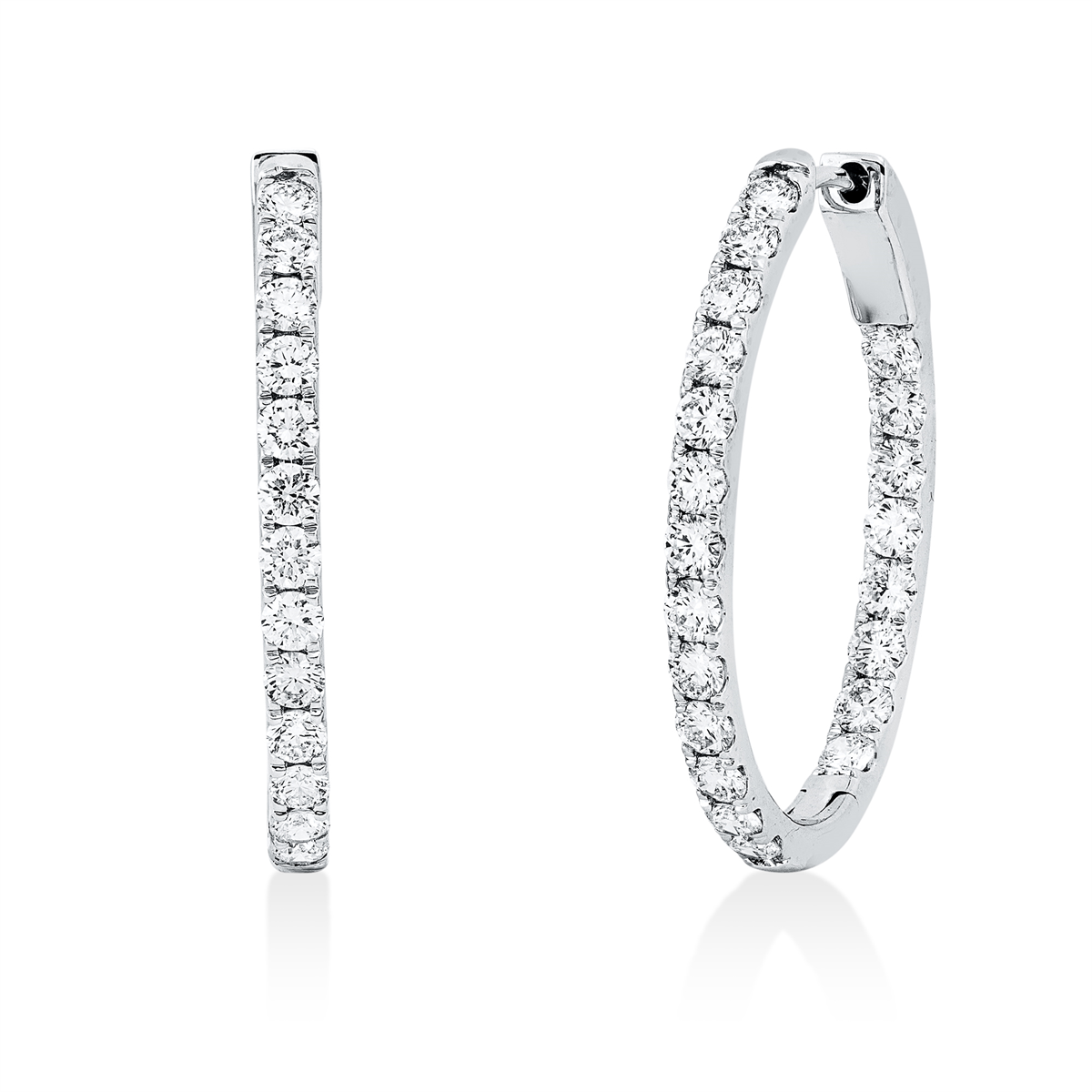 diamond full cut exclusive earrings in white gold