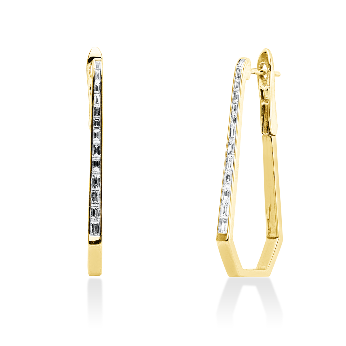 baguette baguette hoops & huggies in red gold