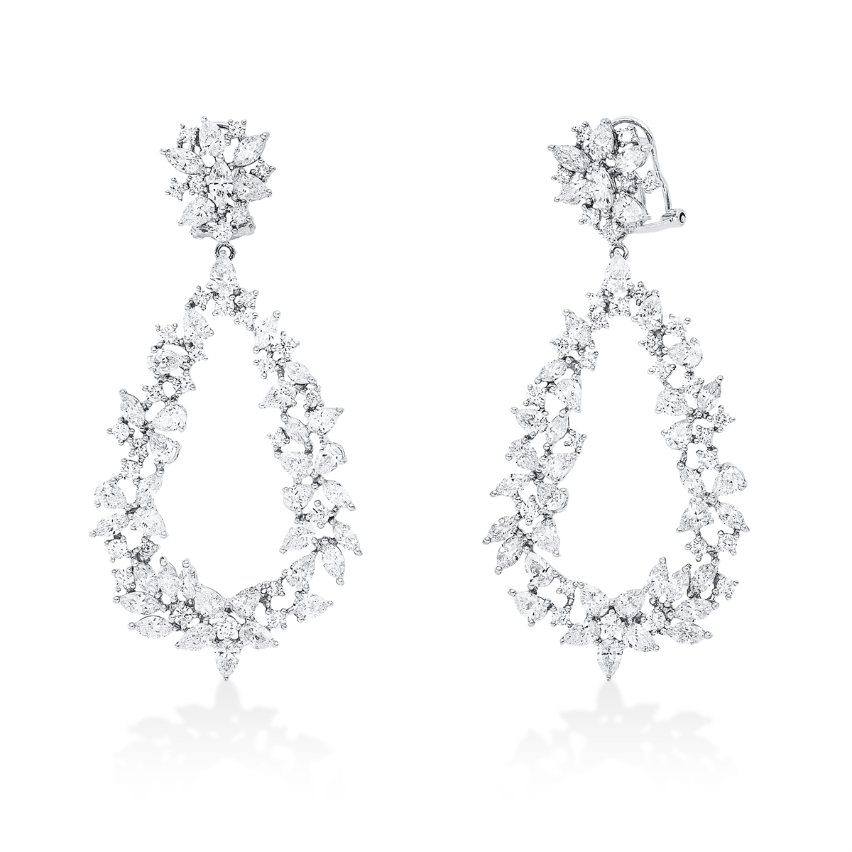diamond full cut exclusive earrings in white gold