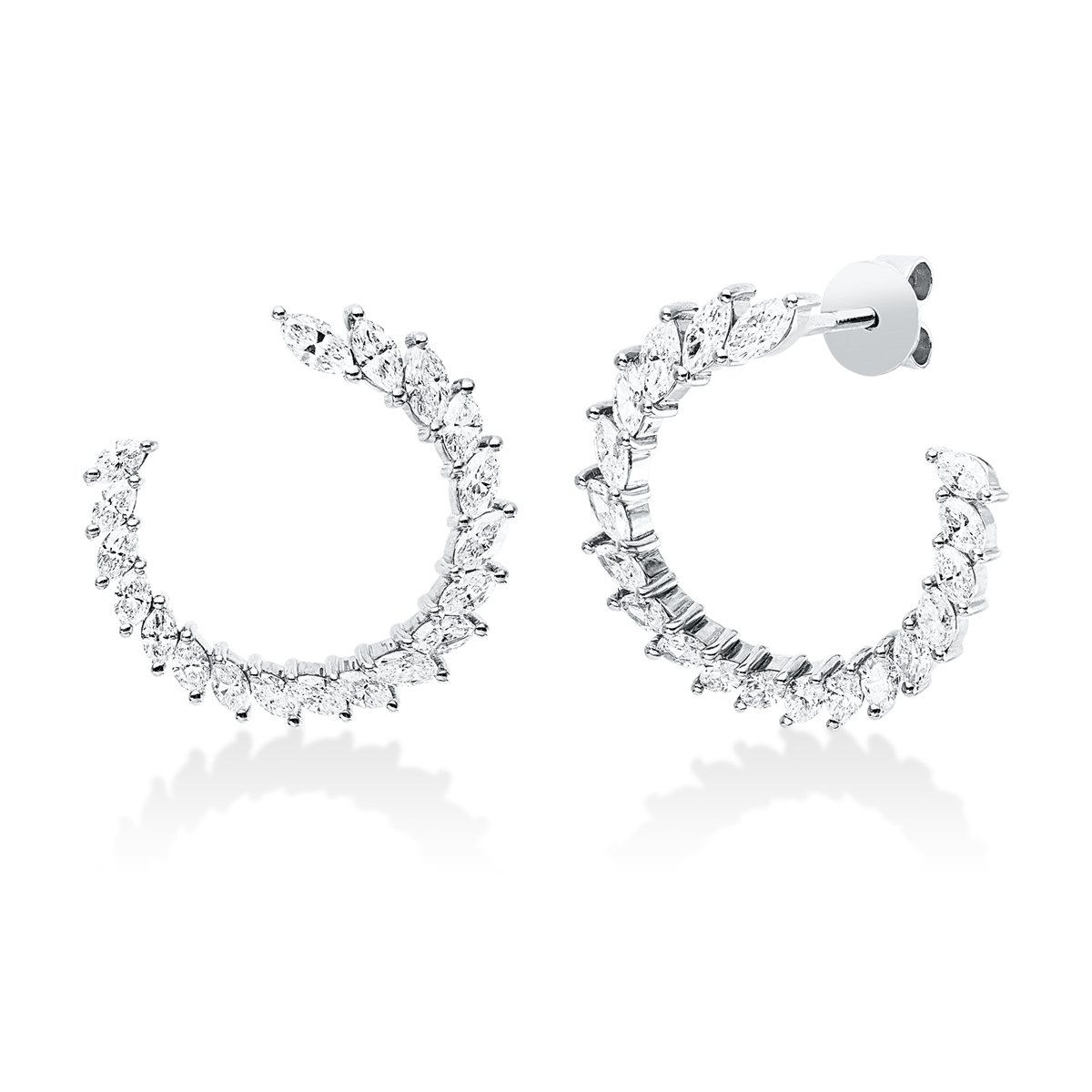 marquise multi-stone studs in white gold