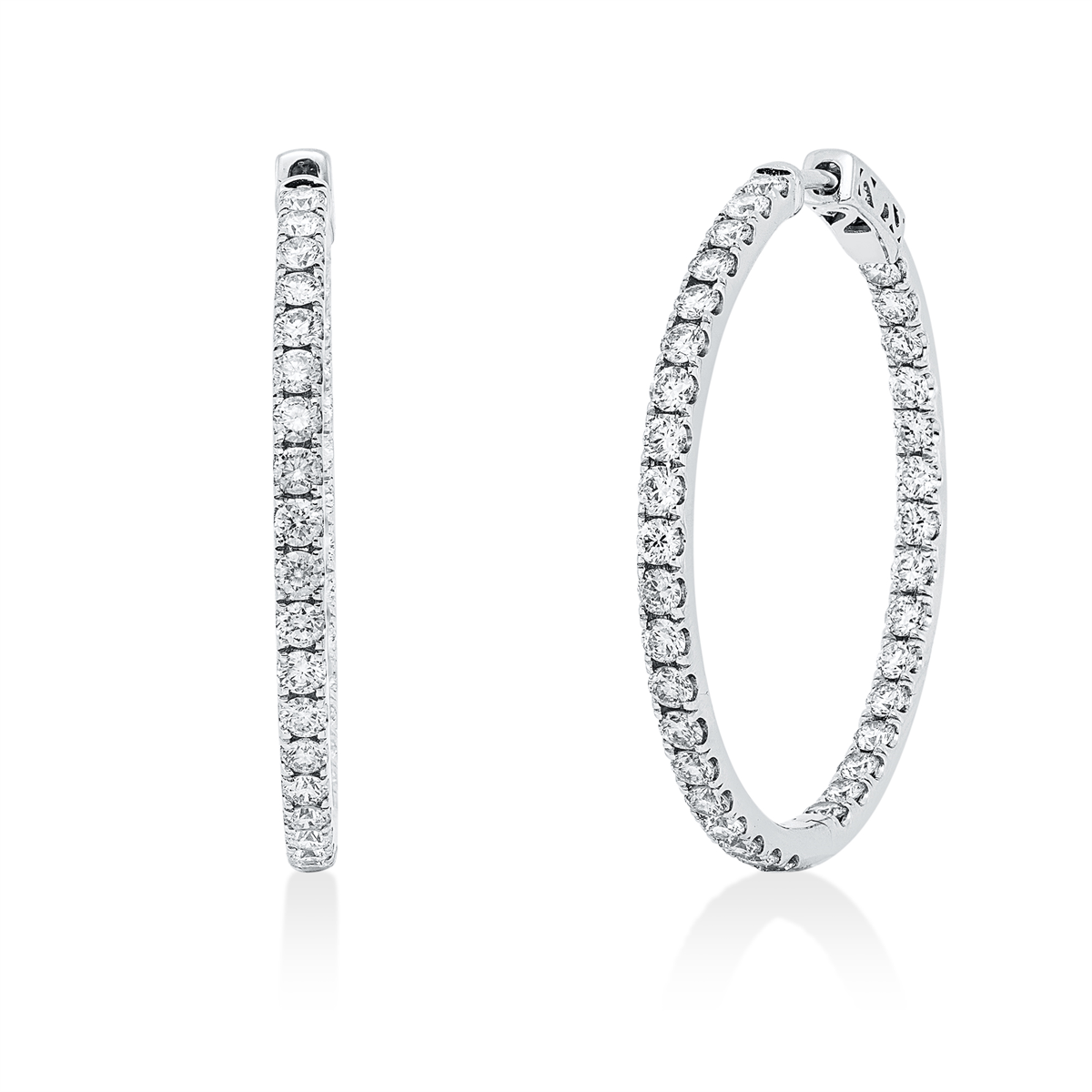 diamond full cut multi-stone hoops & huggies in white gold