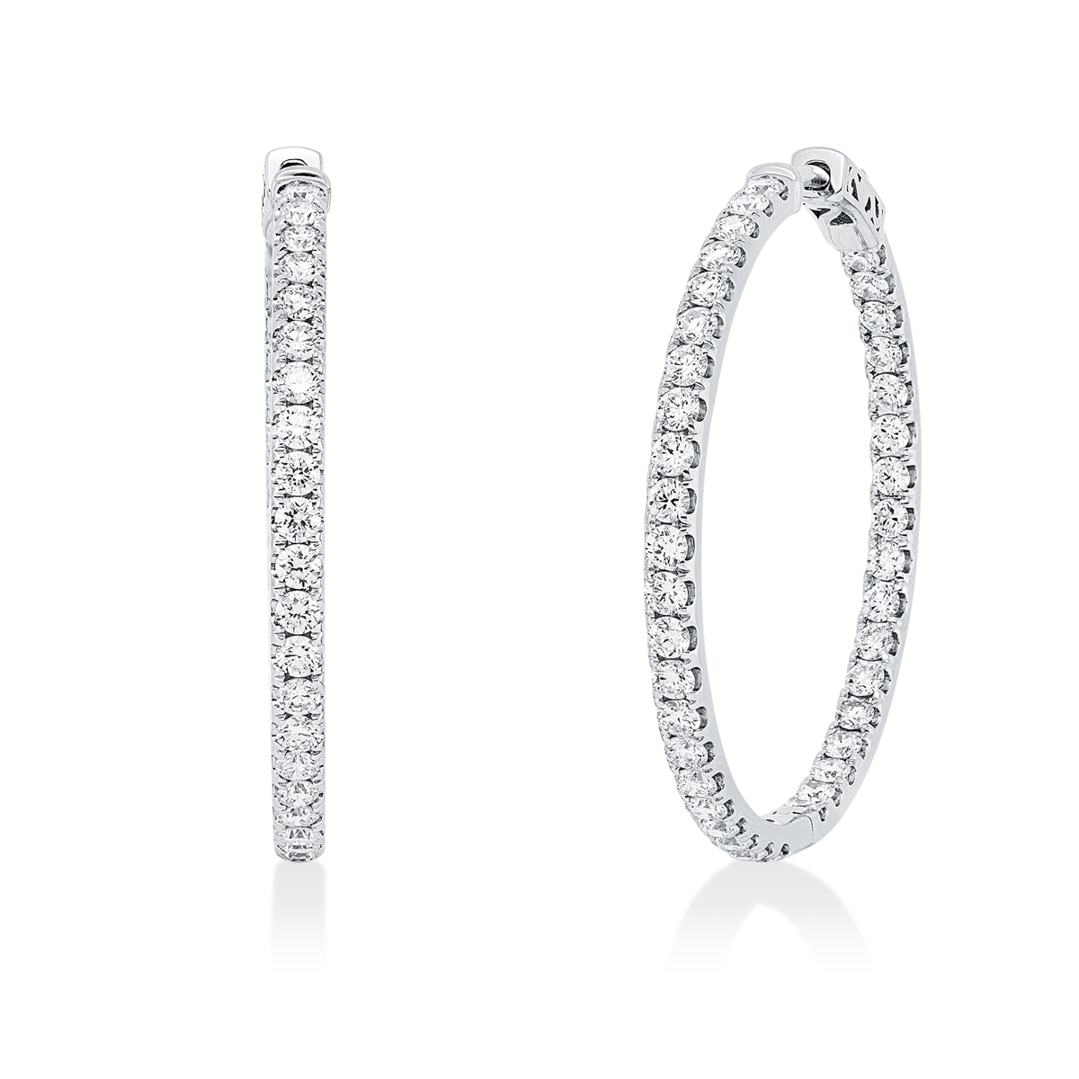 diamond full cut multi-stone hoops & huggies in white gold