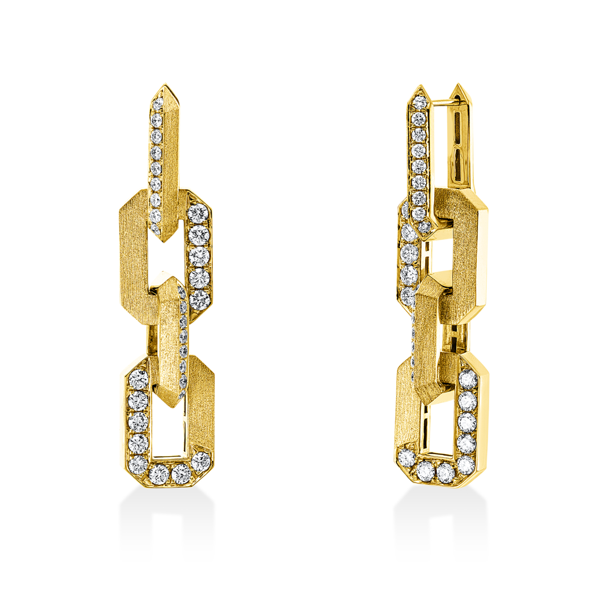 diamond full cut multi-stone earrings in yellow gold