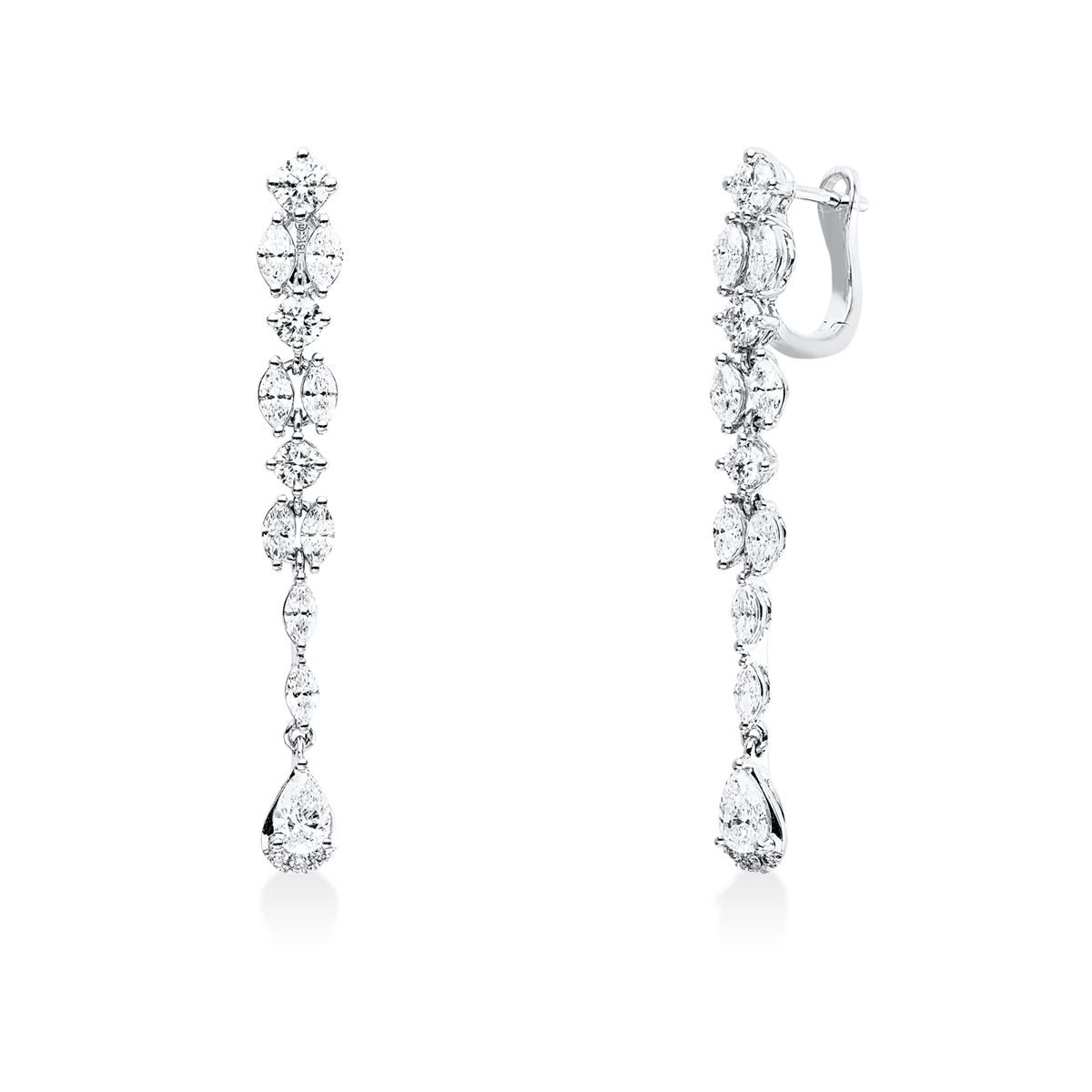 marquise modern woman earrings in white gold