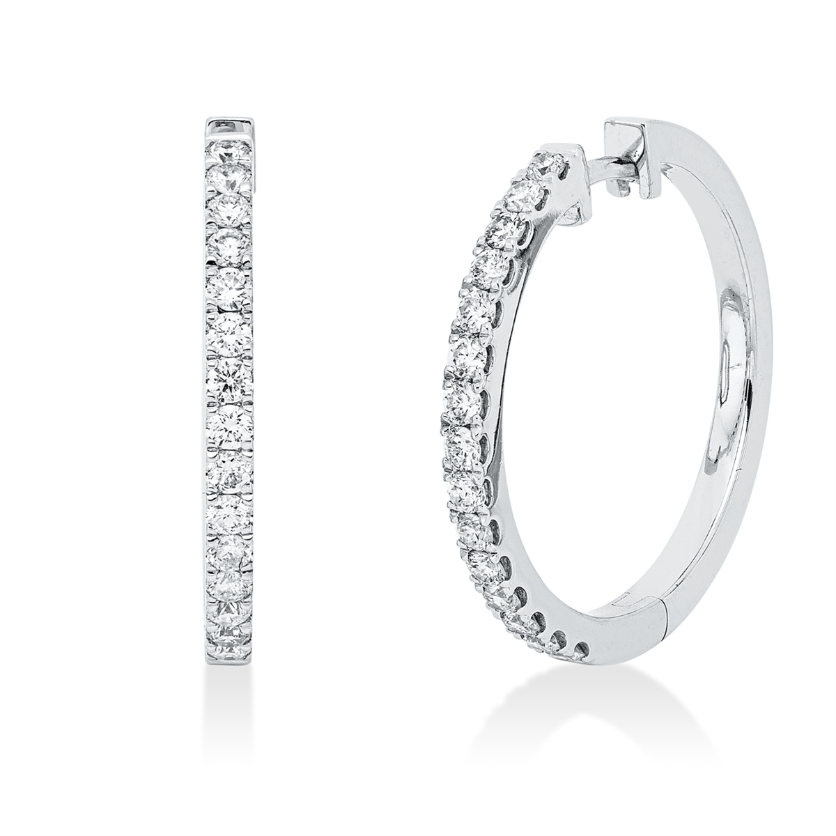 diamond full cut modern woman earrings in white gold