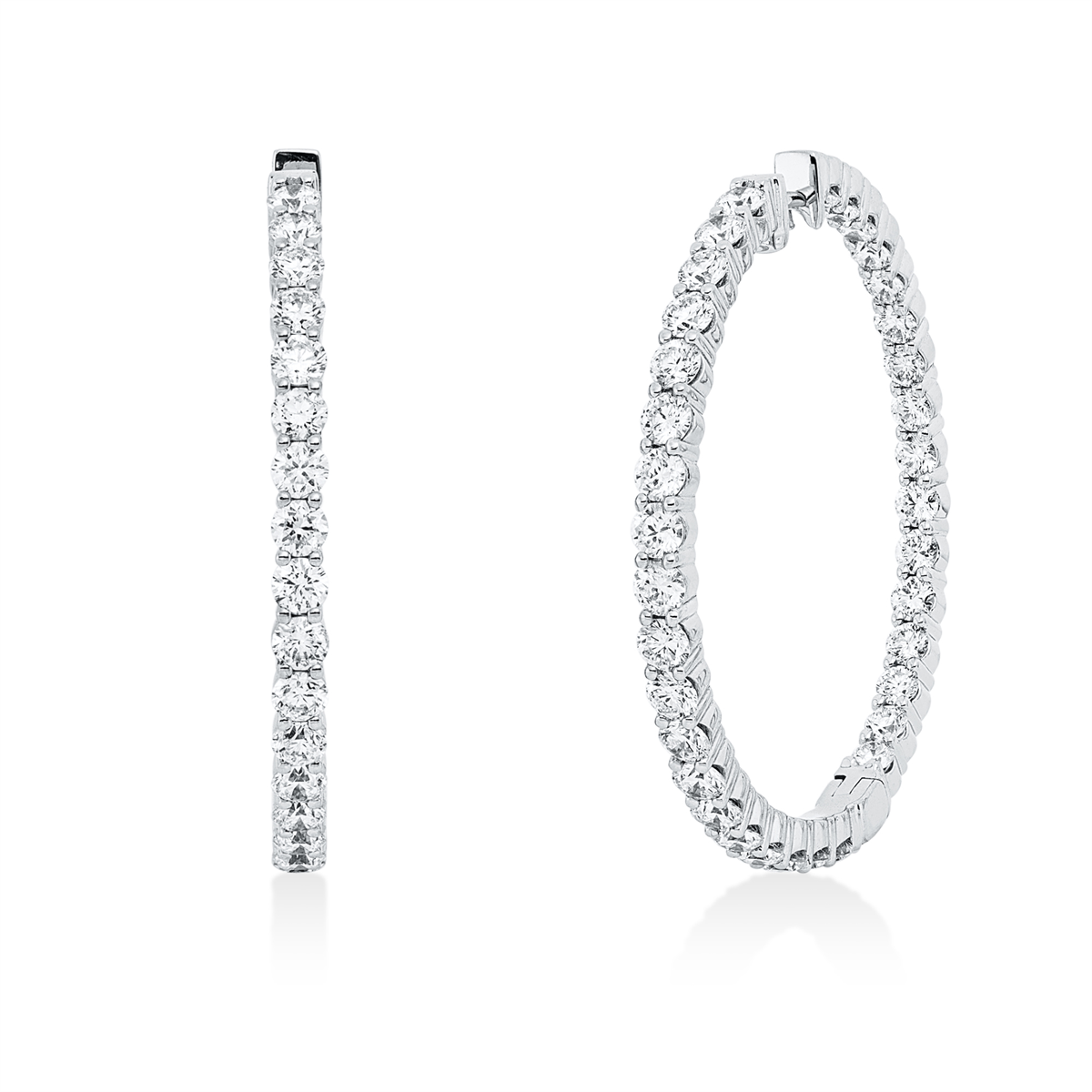 diamond full cut modern woman earrings in white gold