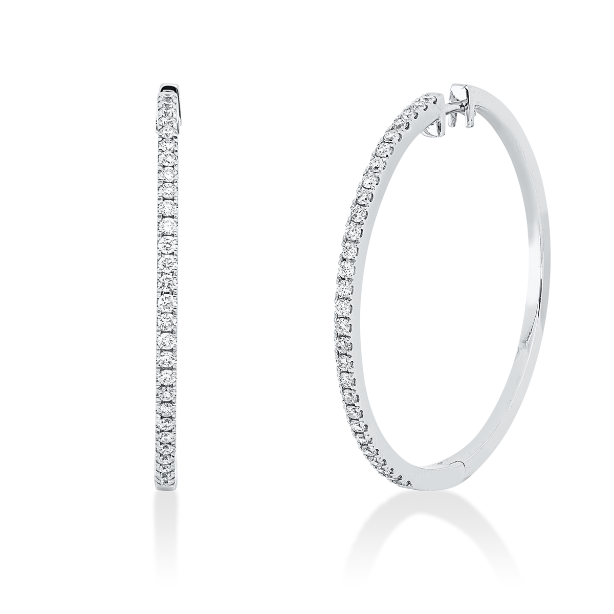 diamond full cut modern woman earrings in white gold