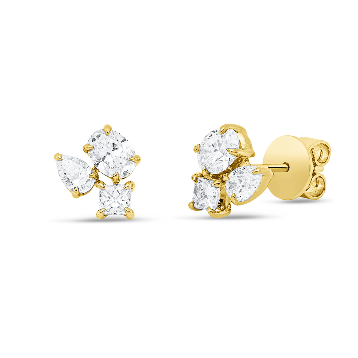 oval exclusive studs in yellow gold