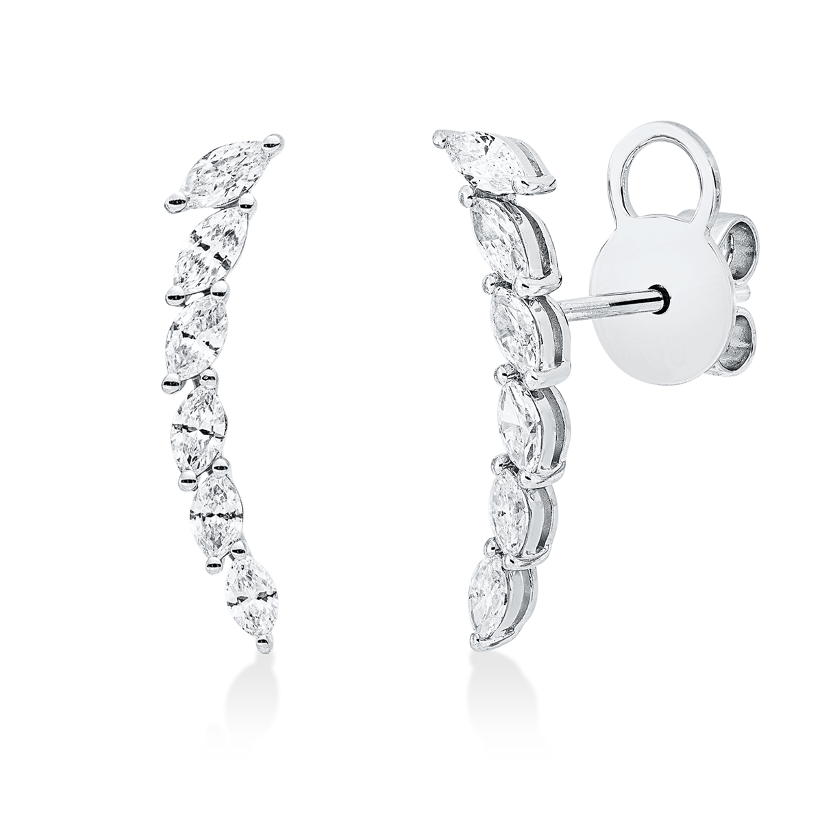 marquise modern woman studs in white gold