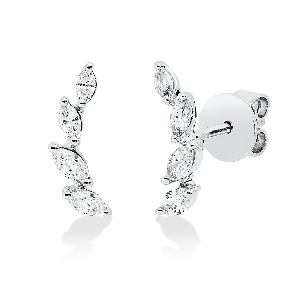 marquise modern woman studs in white gold