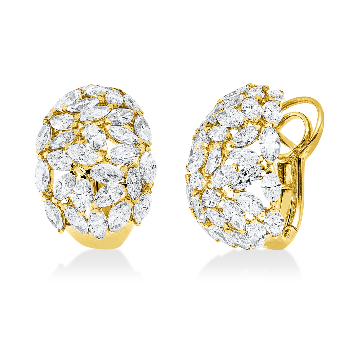 marquise exclusive hoops & huggies in yellow gold