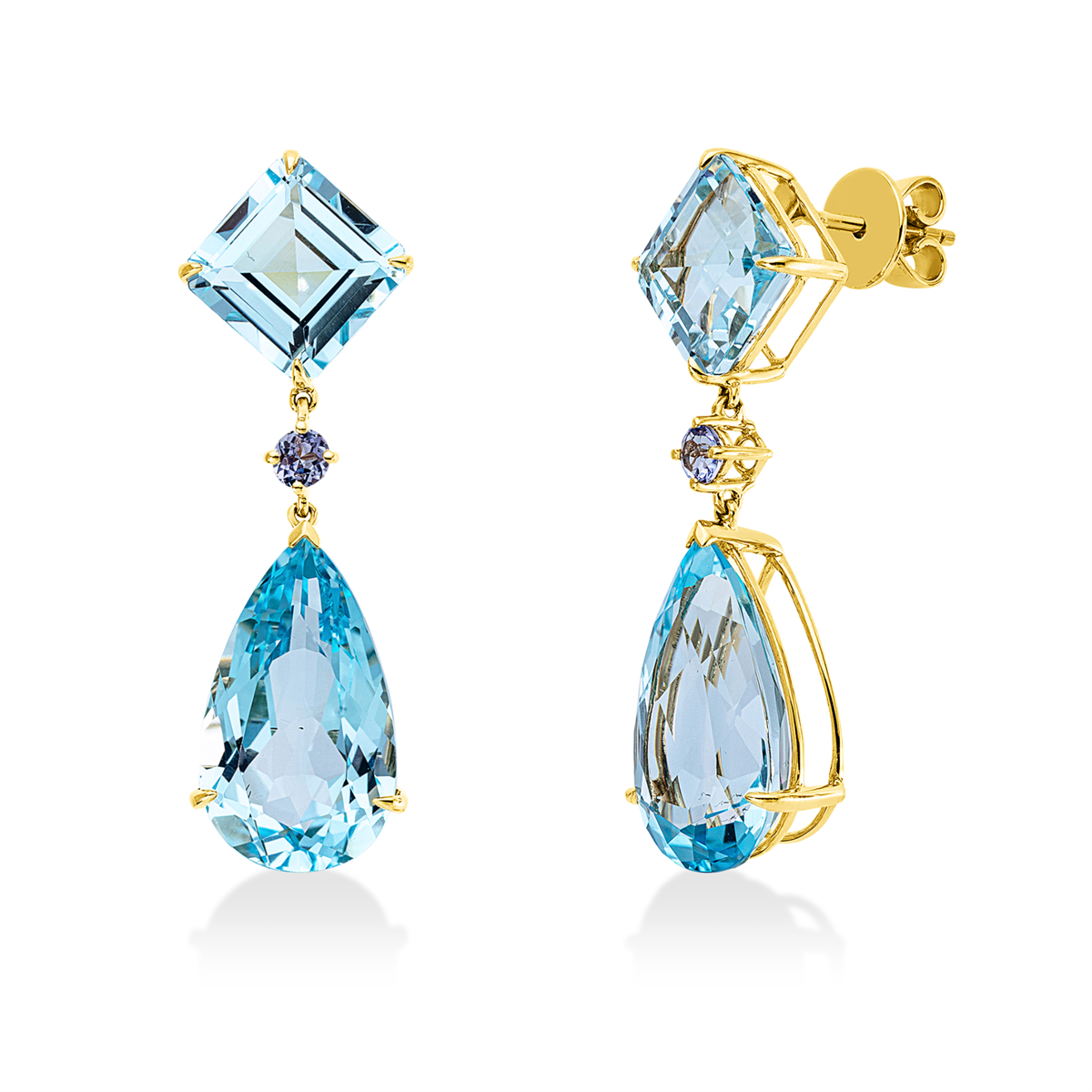 colored stone fashion earrings - 2Y184