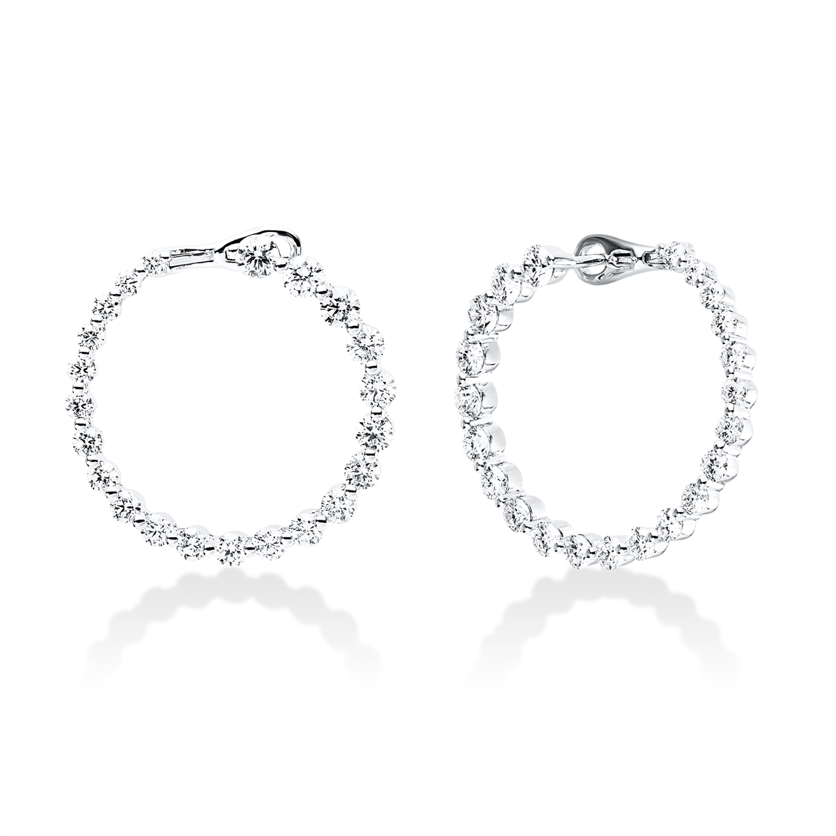 diamond full cut multi-stone hoops & huggies in white gold