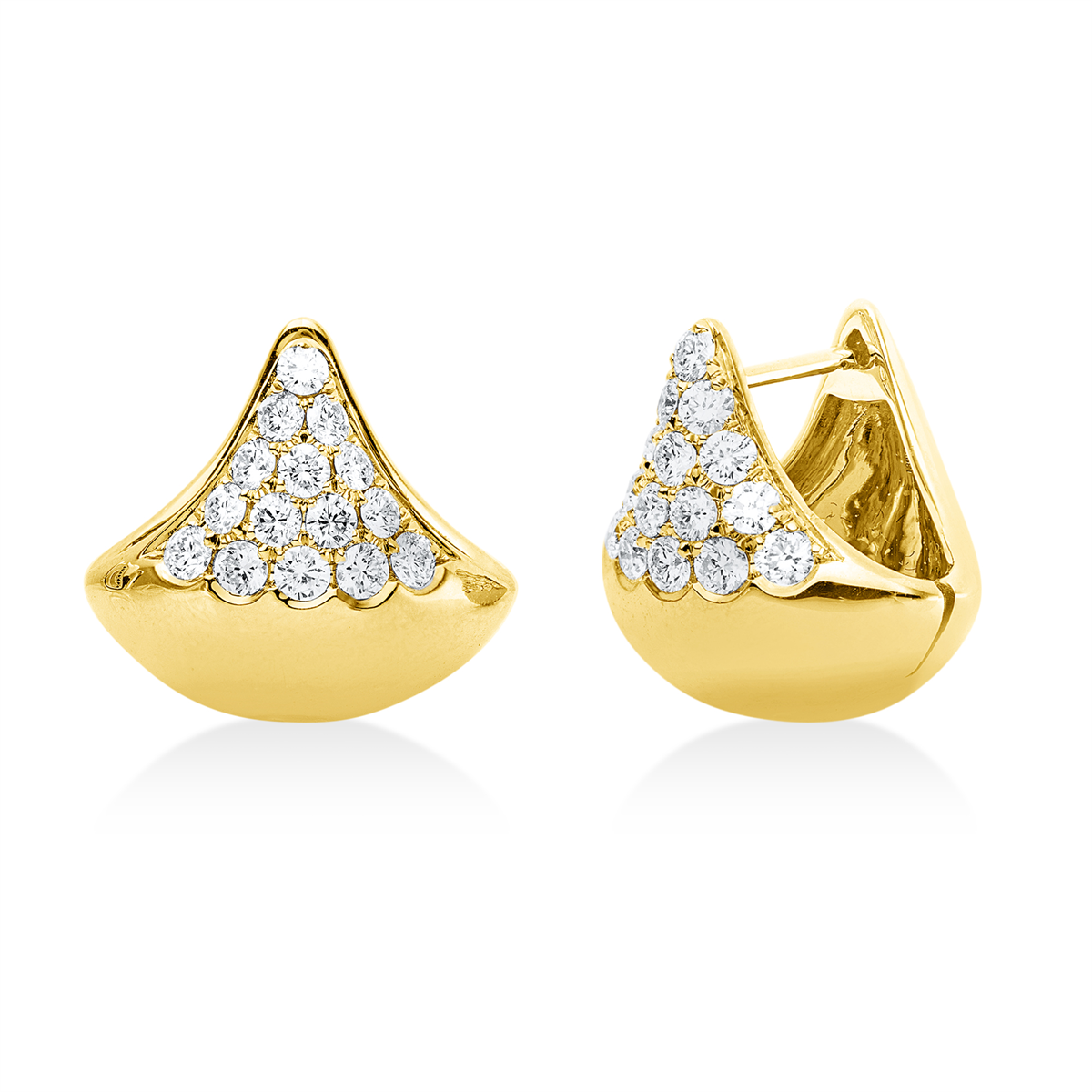 diamond full cut multi-stone hoops & huggies in yellow gold