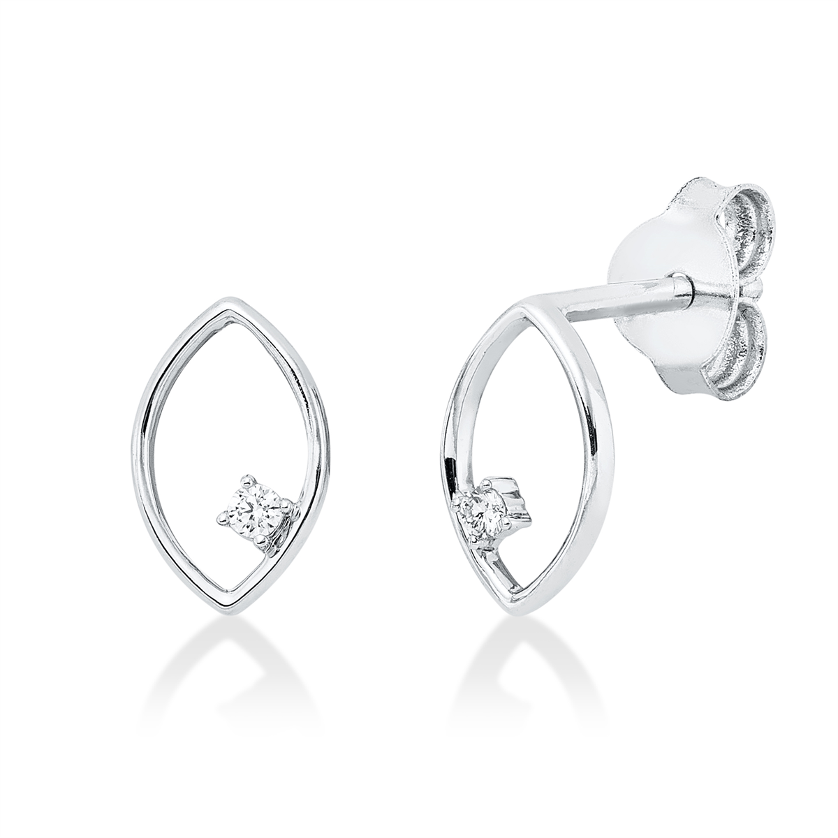 diamond full cut modern woman studs in white gold
