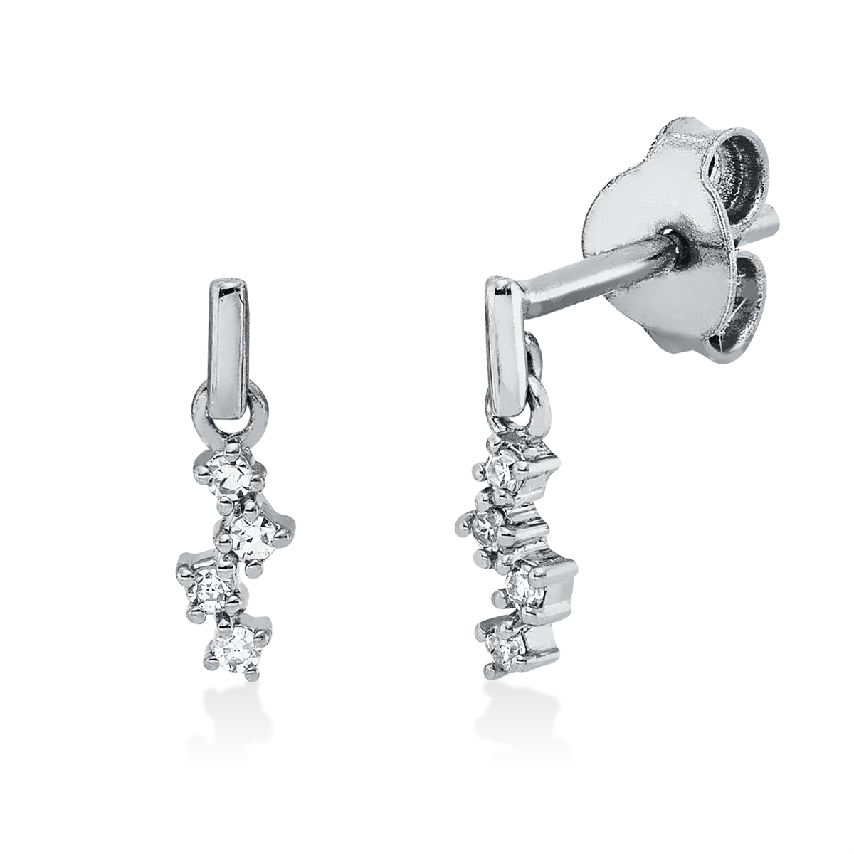 diamond single cut modern woman earrings in white gold