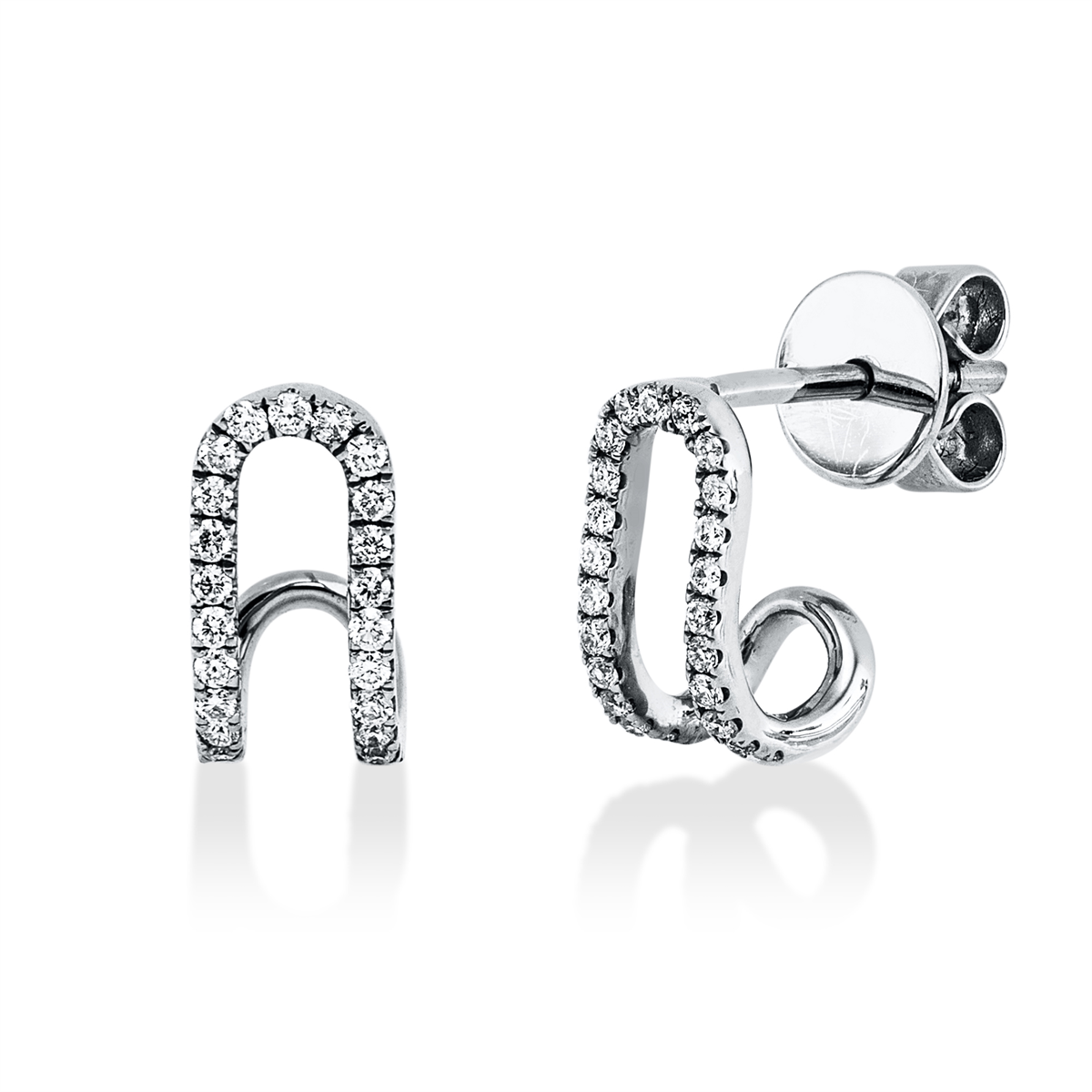 diamond full cut modern woman studs in white gold