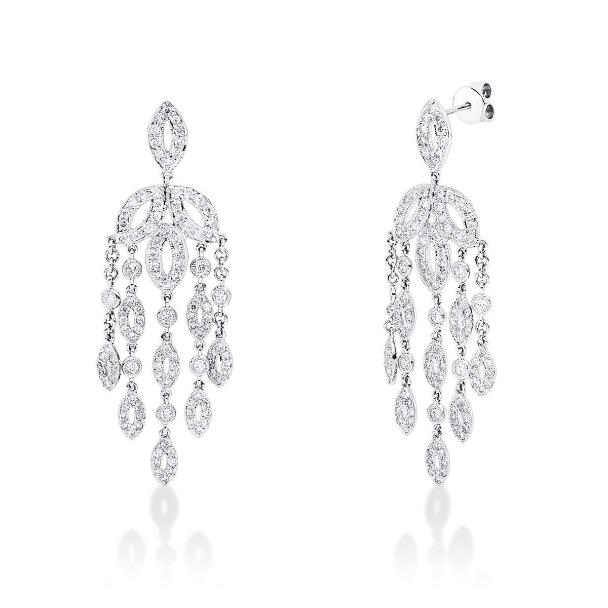 diamond full cut exclusive earrings in white gold
